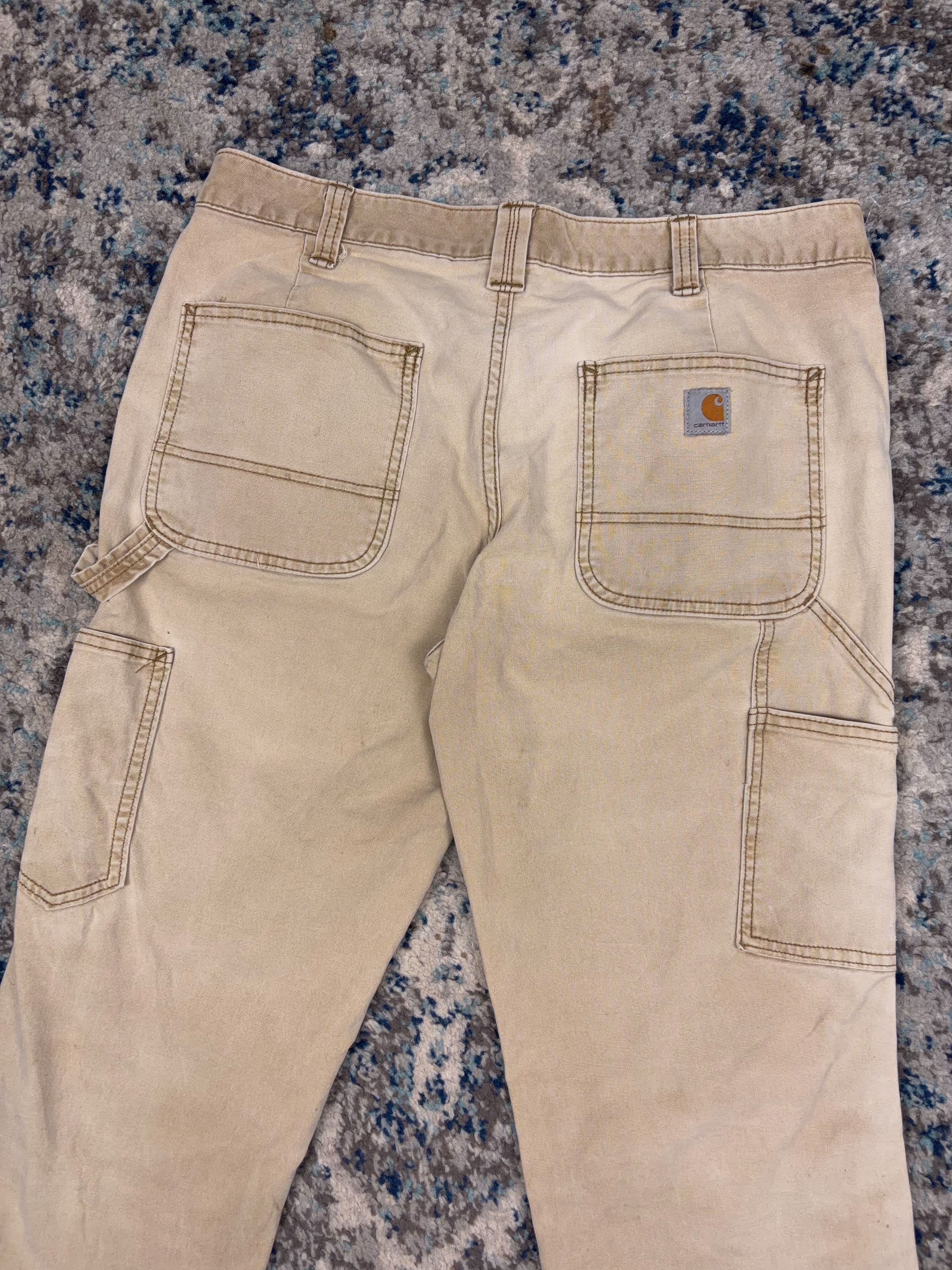 Vintage Womens Carhartt Original Fit Canvas Workwear Carpenter Pants Size 33