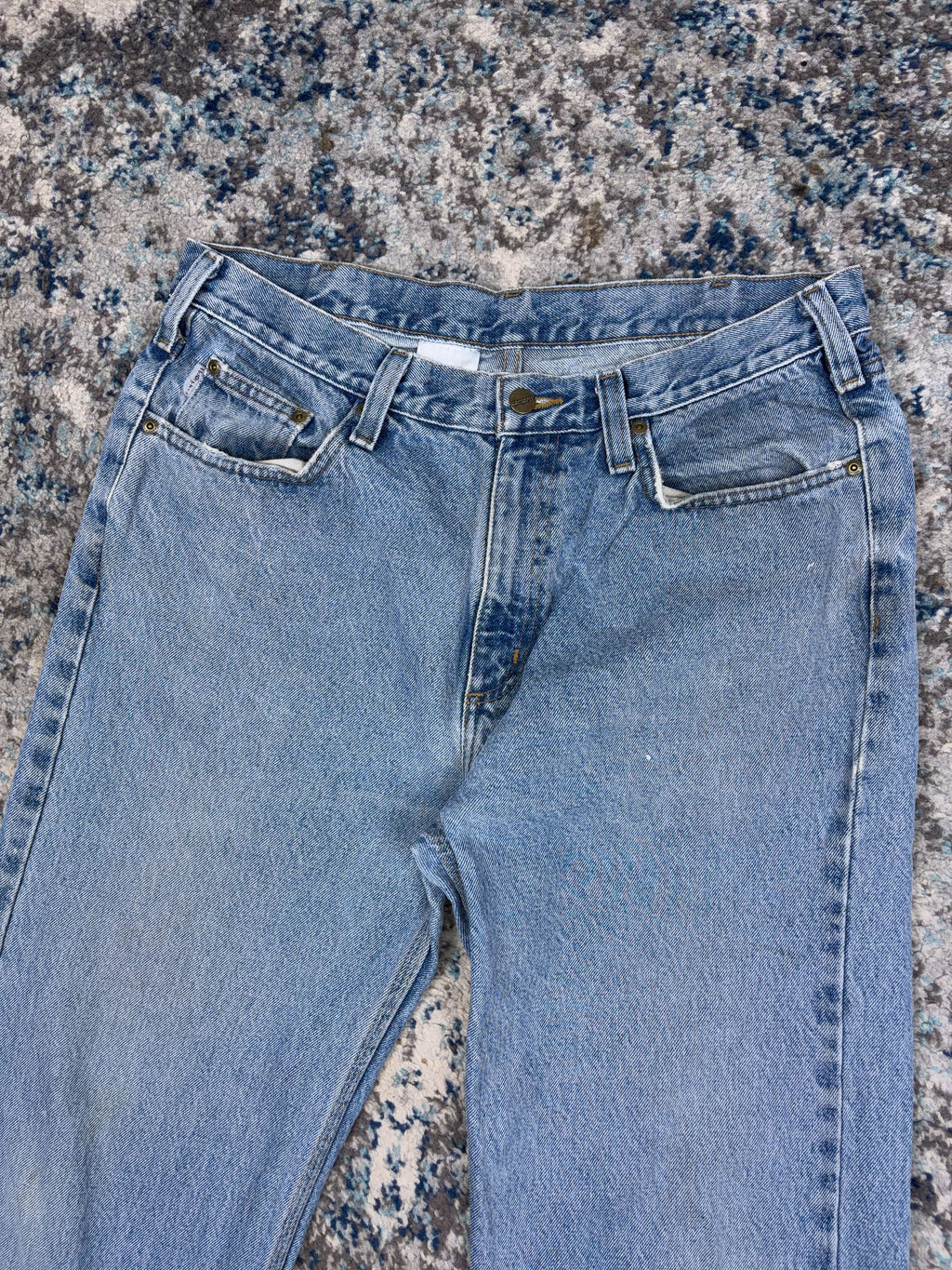 Vintage Carhartt Relaxed Fit Medium Wash Denim Workwear Pants Size 35
