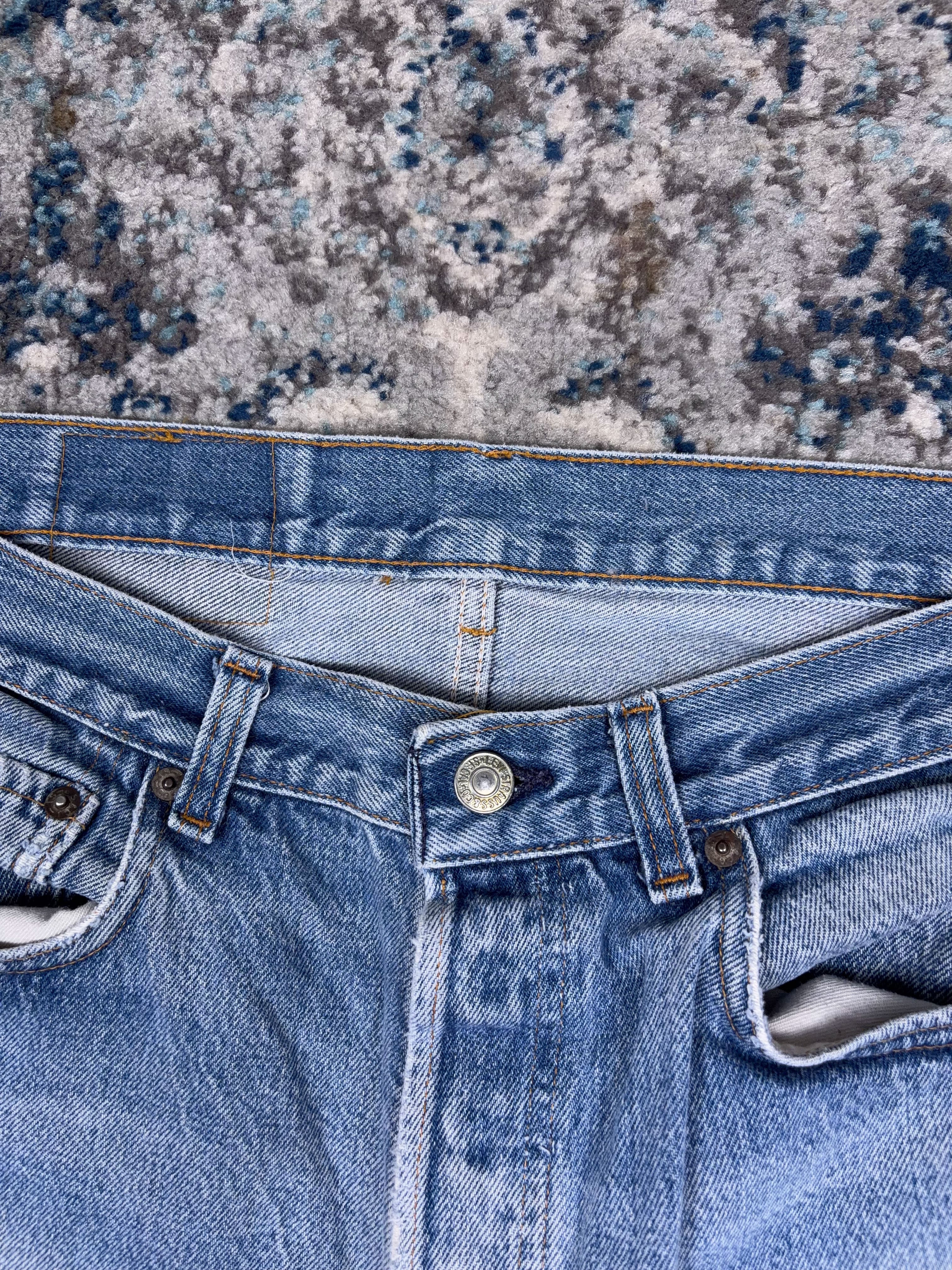 Vintage 90s Levis XX Button Fly Medium Wash Distressed Denim Pants Size 32