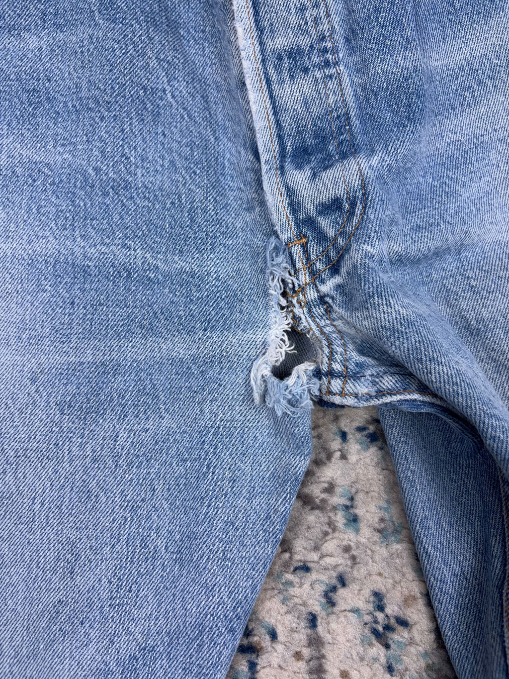 Vintage 90s Levis XX Button Fly Medium Wash Distressed Denim Pants Size 32