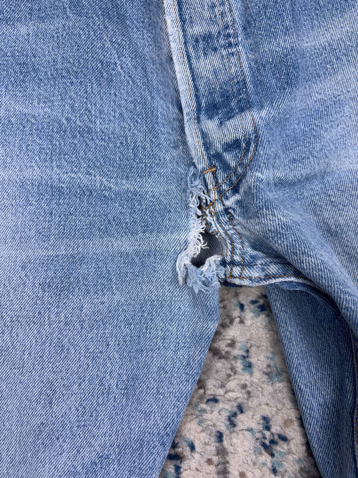 Vintage 90s Levis XX Button Fly Medium Wash Distressed Denim Pants Size 32