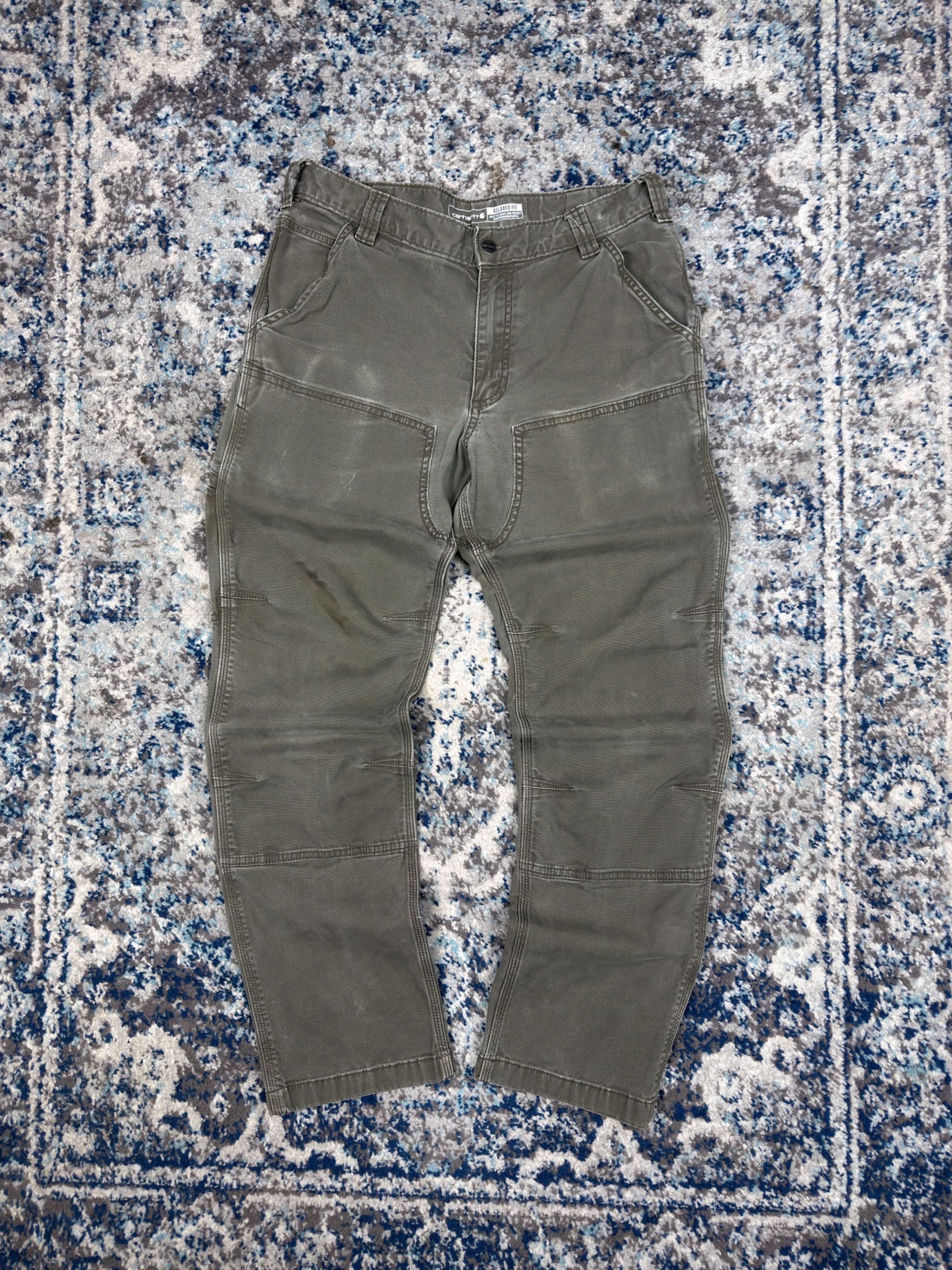Vintage Carhartt Relaxed Fit Canvas Workwear Double Knee Carpenter Pants Size 31