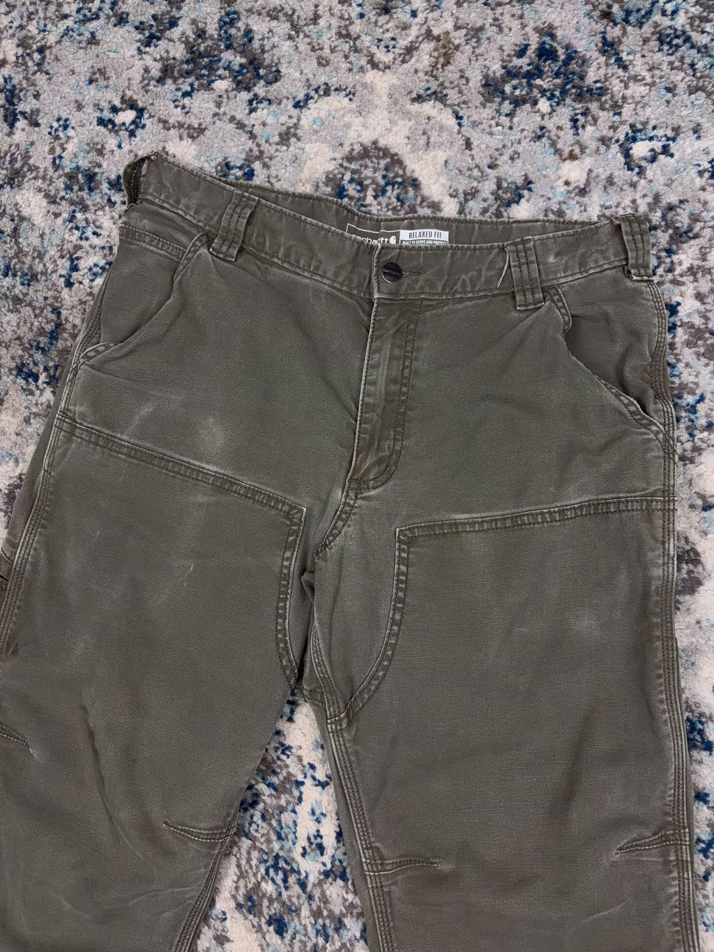 Vintage Carhartt Relaxed Fit Canvas Workwear Double Knee Carpenter Pants Size 31