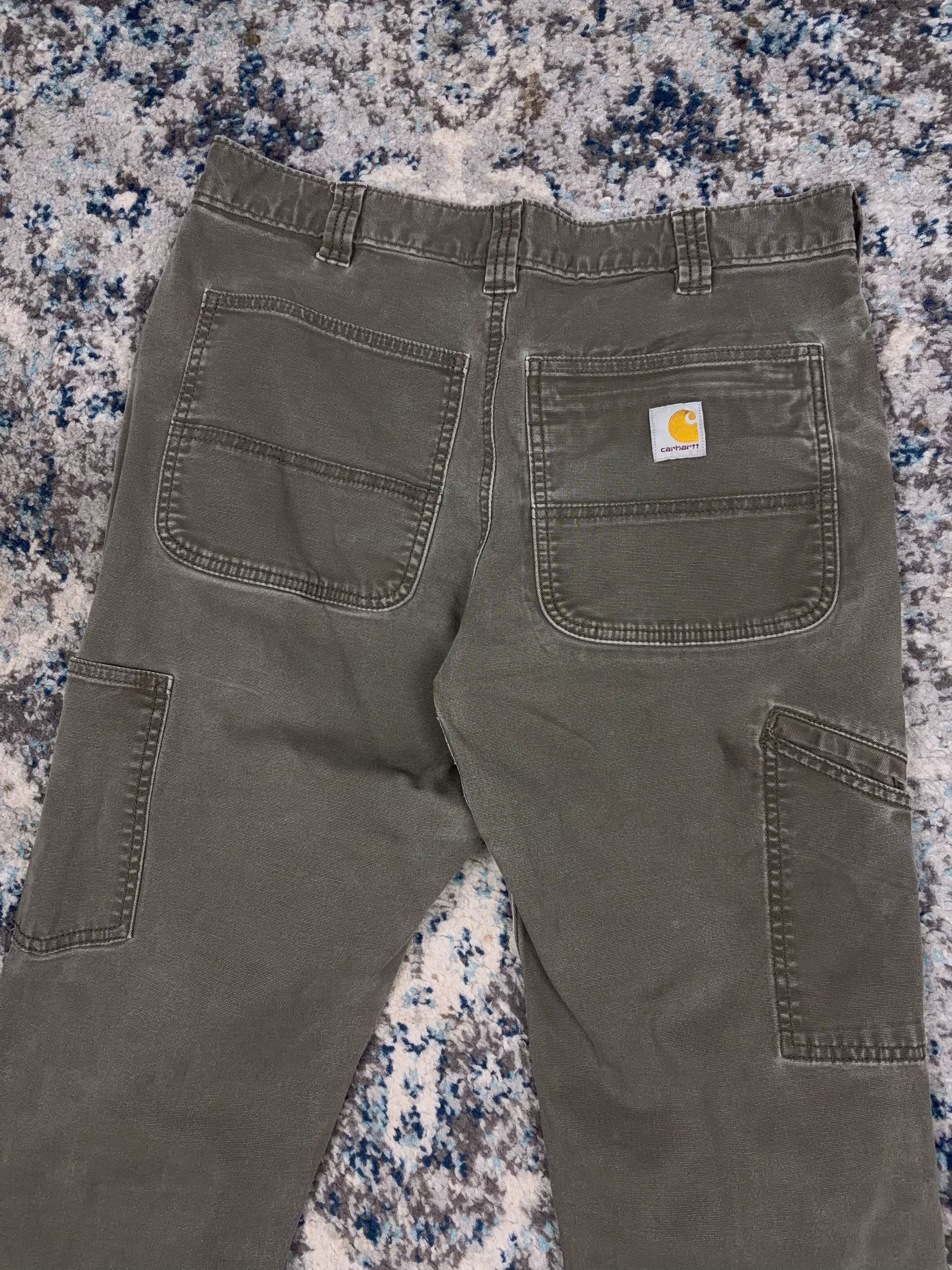 Vintage Carhartt Relaxed Fit Canvas Workwear Double Knee Carpenter Pants Size 31