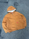 Vintage Dickies Sherpa Lined Canvas Workwear Hooded Jacket Size Large