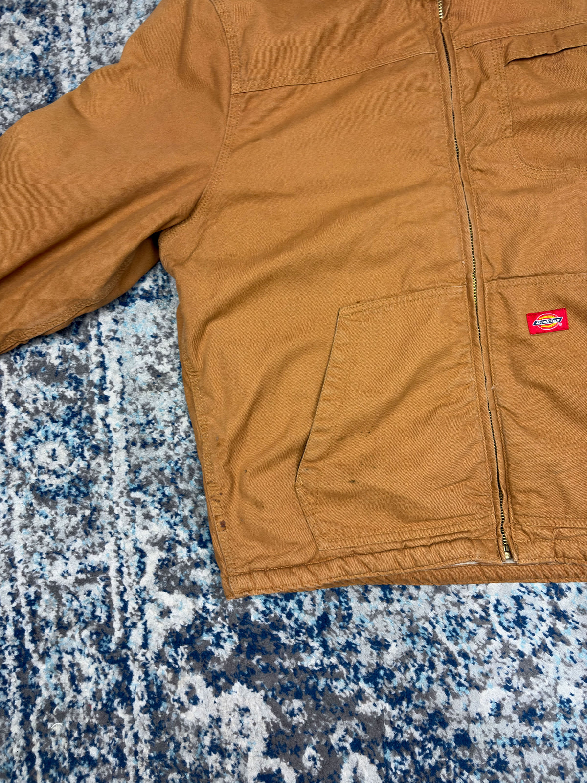 Vintage Dickies Sherpa Lined Canvas Workwear Hooded Jacket Size Large