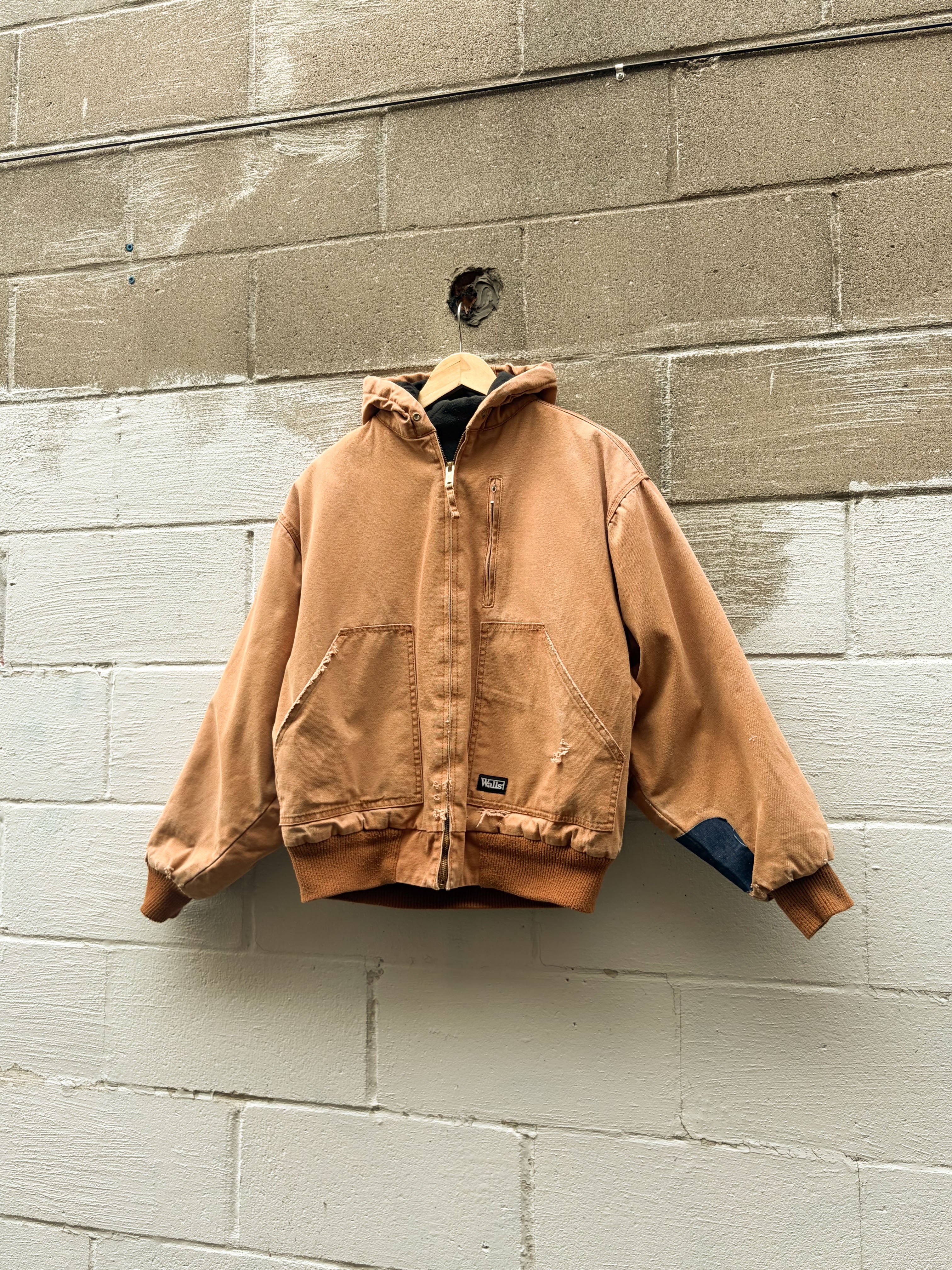 Vintage Walls Insulated Canvas Workwear Hooded Bomber Jacket Size XL