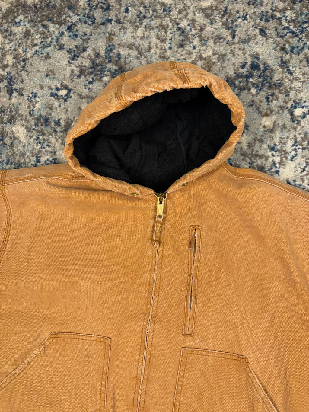 Vintage Walls Insulated Canvas Workwear Hooded Bomber Jacket Size XL