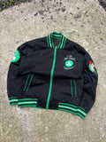 Boston Celtics NBA 17 Time Champions Embroidered Reversible Bomber Jacket Size Large