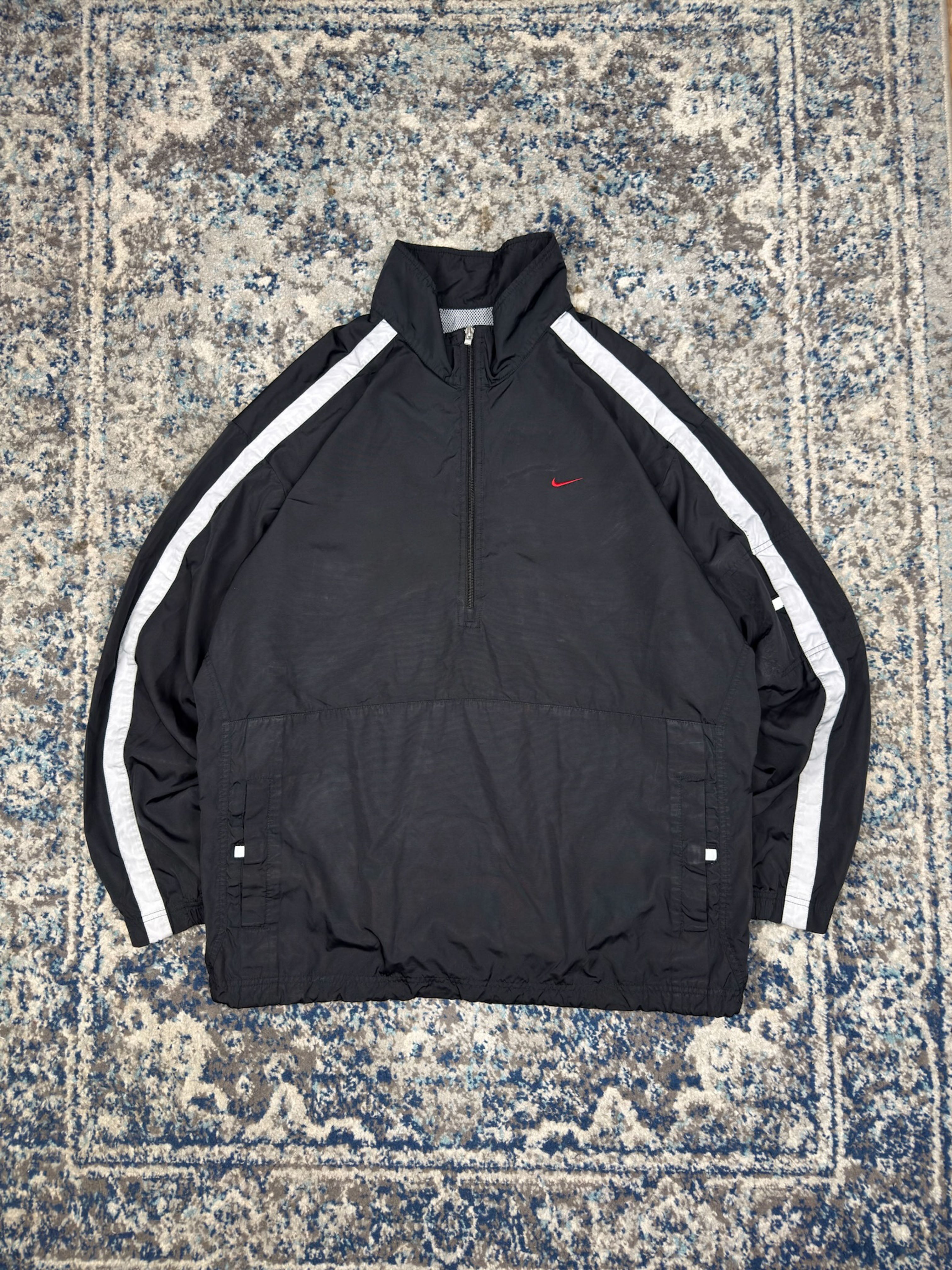 Vintage Nike Embroidered Mini Swoosh 1/2 Zip Anorak Windbreaker Jacket Size XL