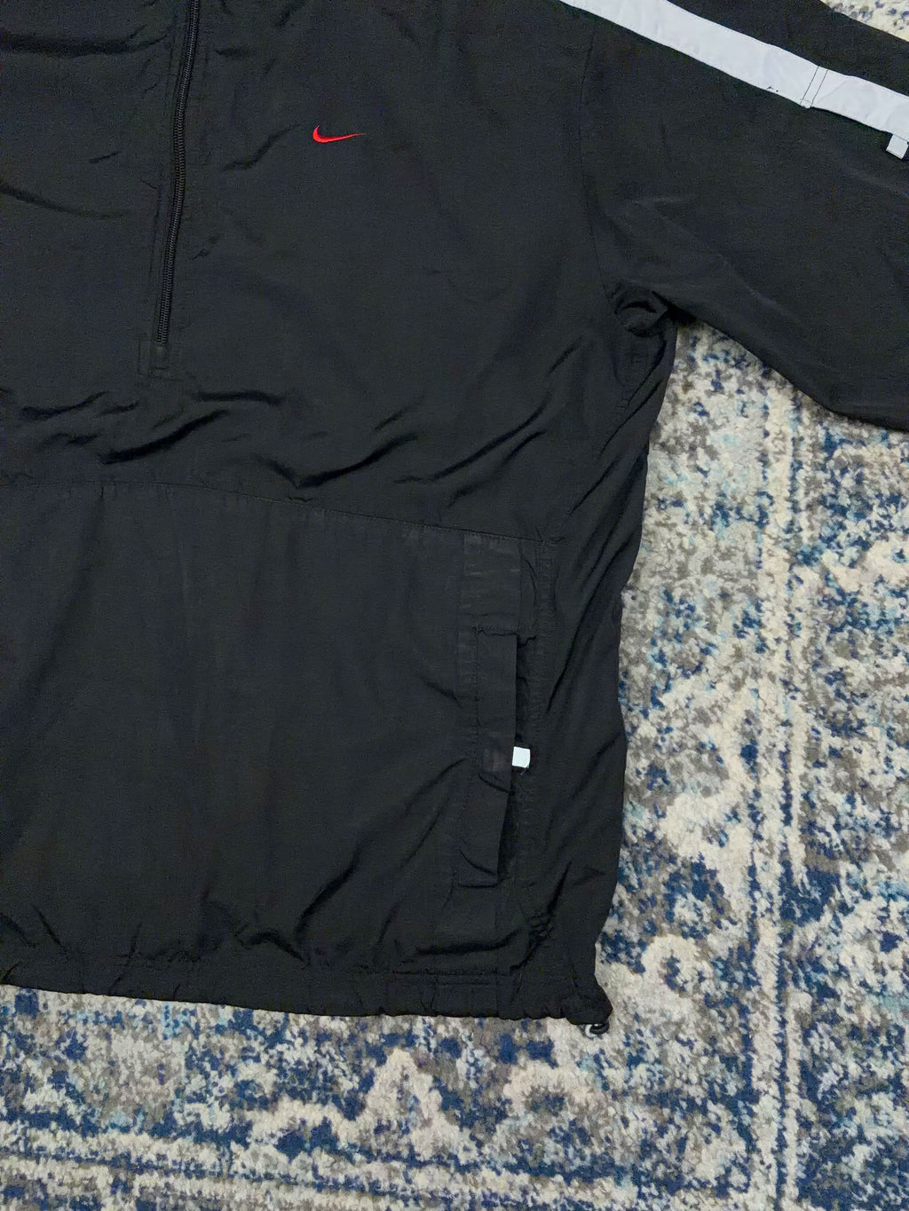 Vintage Nike Embroidered Mini Swoosh 1/2 Zip Anorak Windbreaker Jacket Size XL