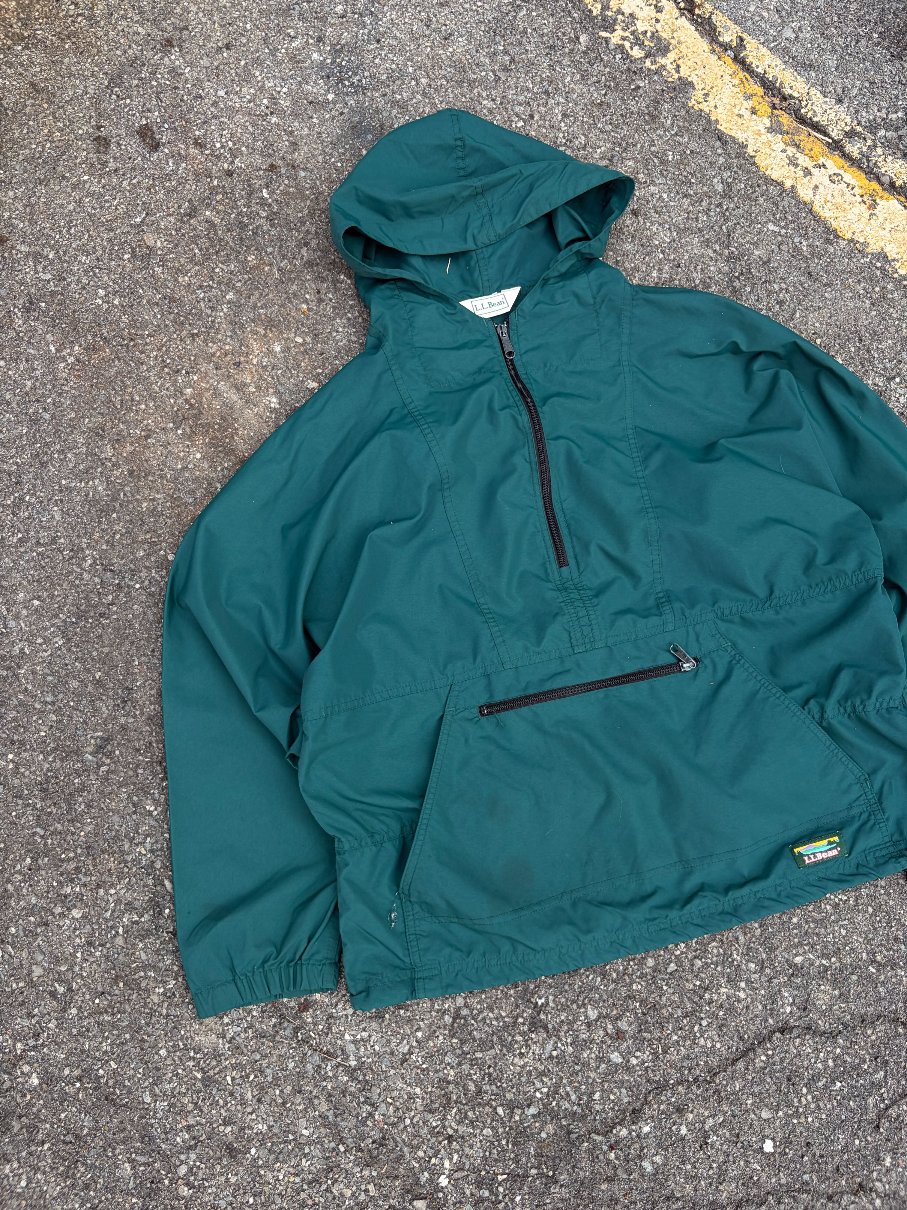 Vintage 90s L.L. Bean 1/2 Zip Pullover Anorak Windbreaker Jacket Size Large