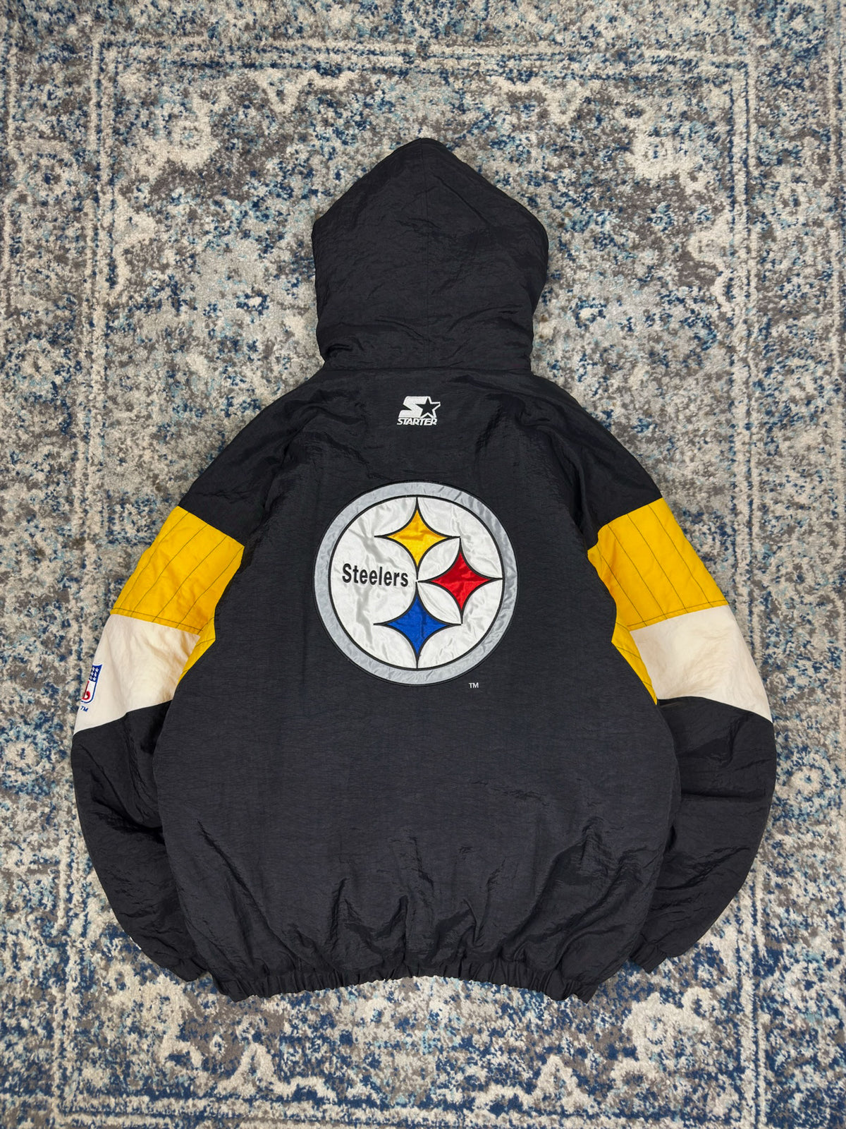 Vintage 90s Pittsburgh Steelers NFL 1/2 Zip Insulated Starter Jacket Size XL