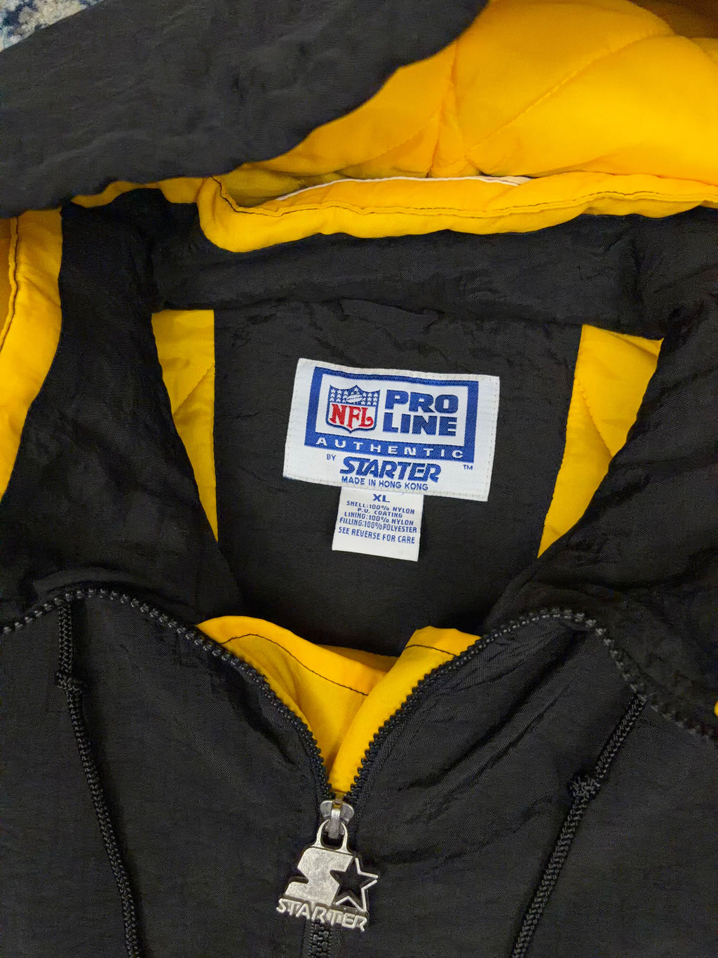 Vintage 90s Pittsburgh Steelers NFL 1/2 Zip Insulated Starter Jacket Size XL