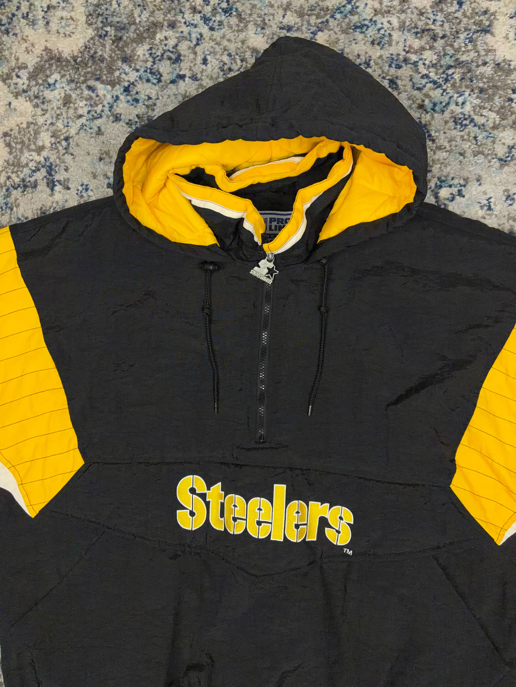 Vintage 90s Pittsburgh Steelers NFL 1/2 Zip Insulated Starter Jacket Size XL