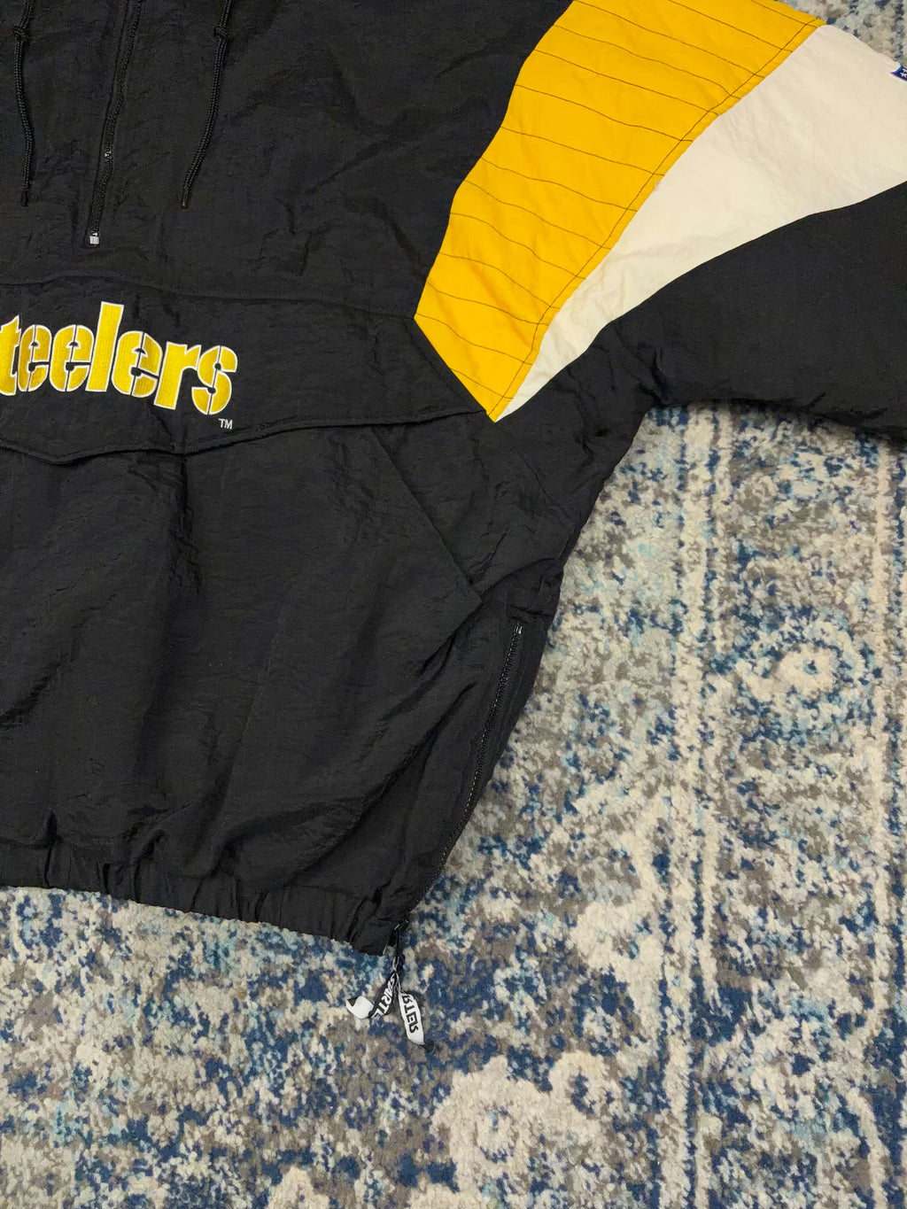 Vintage 90s Pittsburgh Steelers NFL 1/2 Zip Insulated Starter Jacket Size XL