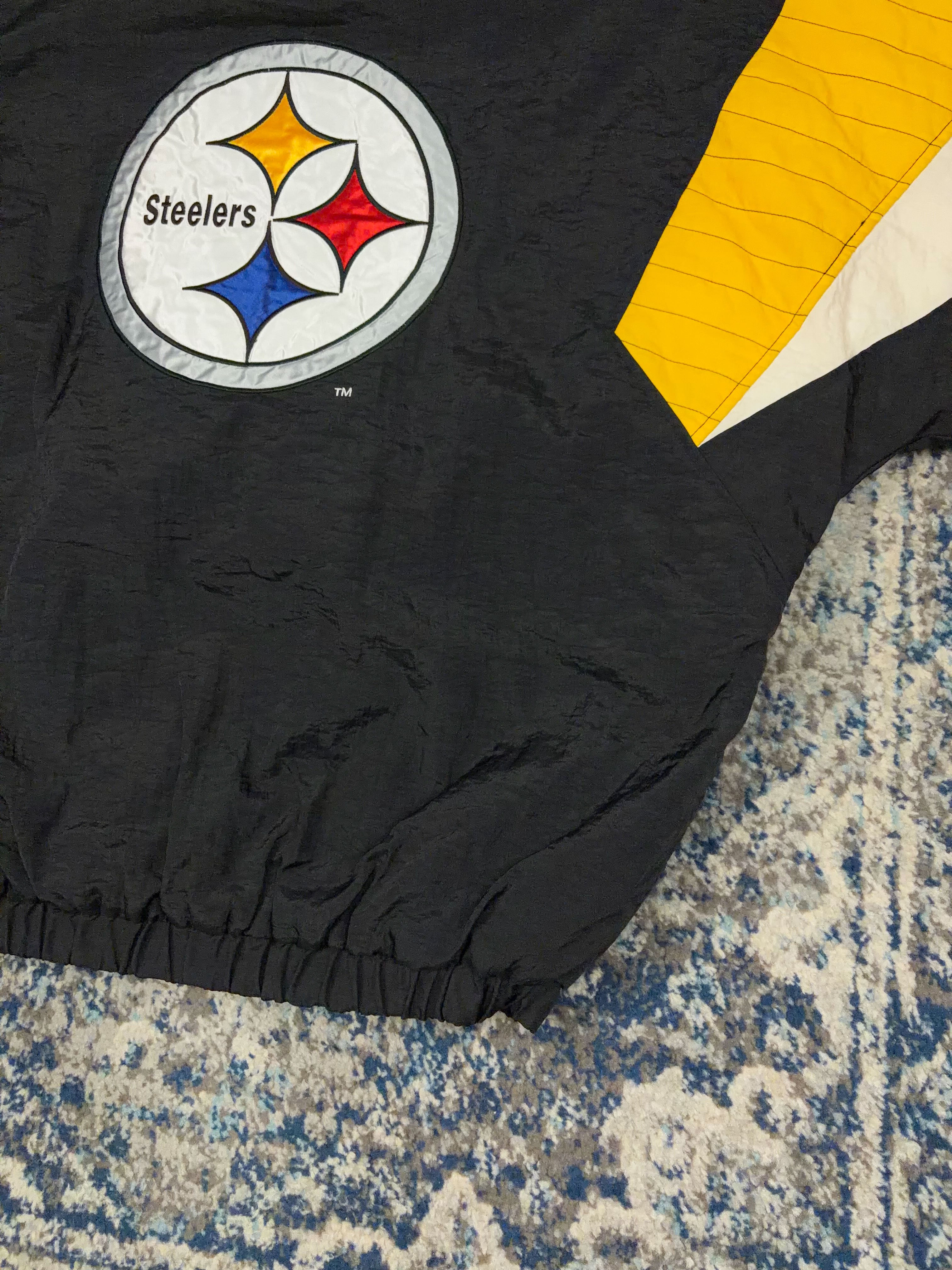 Vintage 90s Pittsburgh Steelers NFL 1/2 Zip Insulated Starter Jacket Size XL