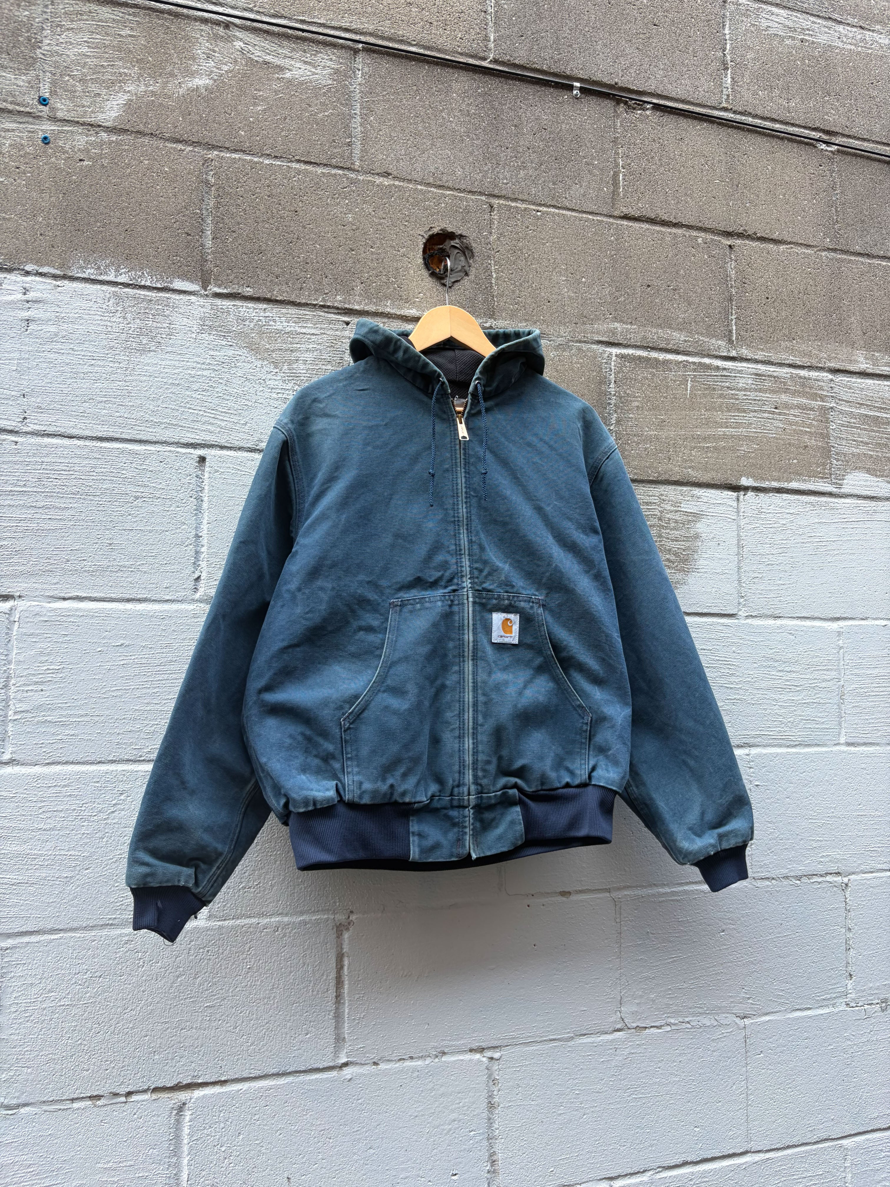 Vintage Carhartt Thermal Lined Canvas Workwear Hooded Active Jacket Size Large