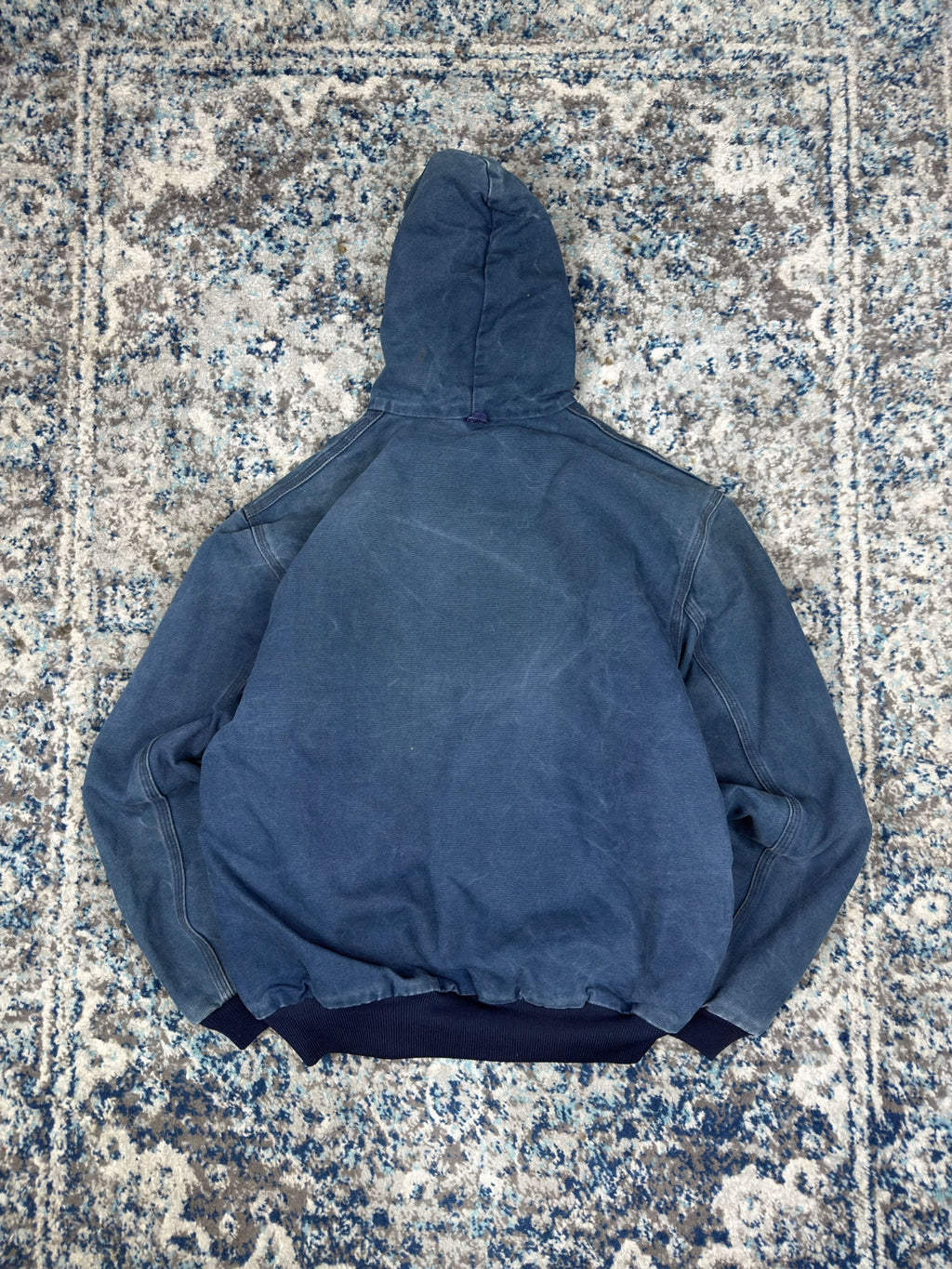 Vintage Carhartt Thermal Lined Canvas Workwear Hooded Active Jacket Size Large