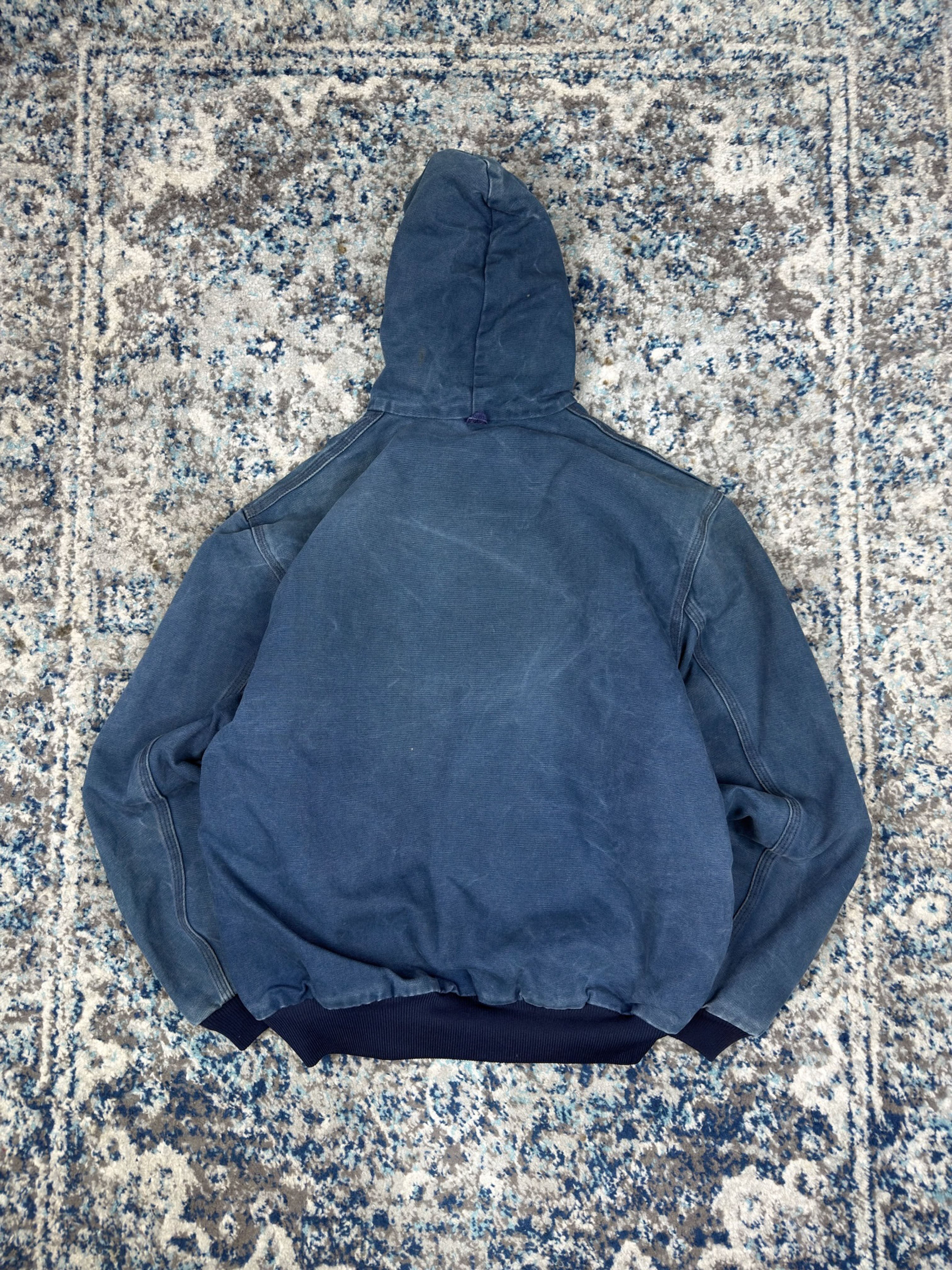 Vintage Carhartt Thermal Lined Canvas Workwear Hooded Active Jacket Size Large