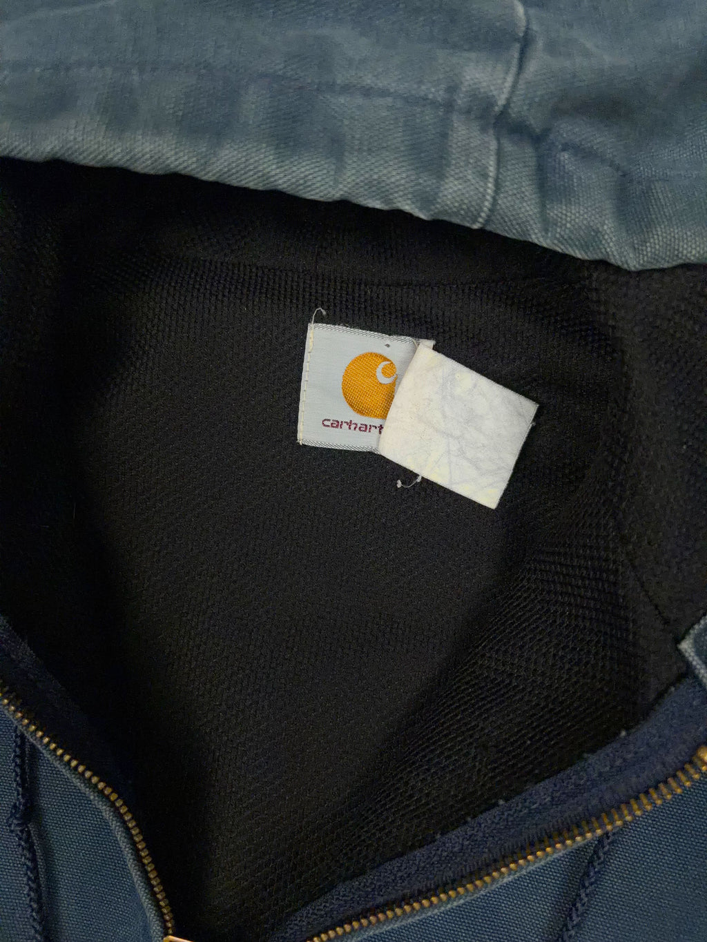 Vintage Carhartt Thermal Lined Canvas Workwear Hooded Active Jacket Size Large
