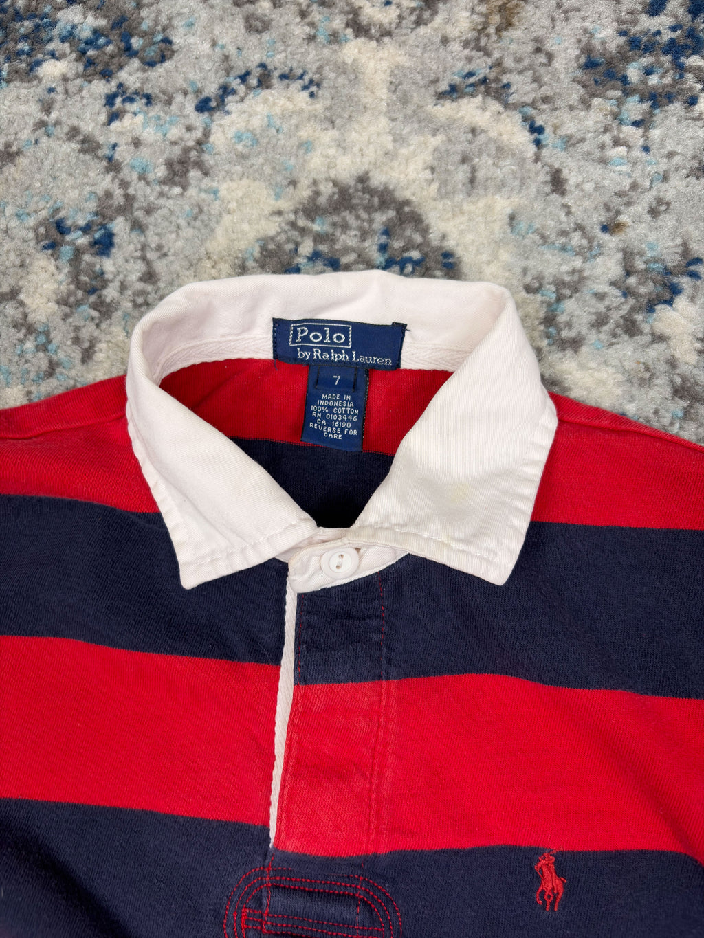 Vintage Polo Ralph Lauren Embroidered Pony 1/4 Button Up Shirt Size 7 YOUTH