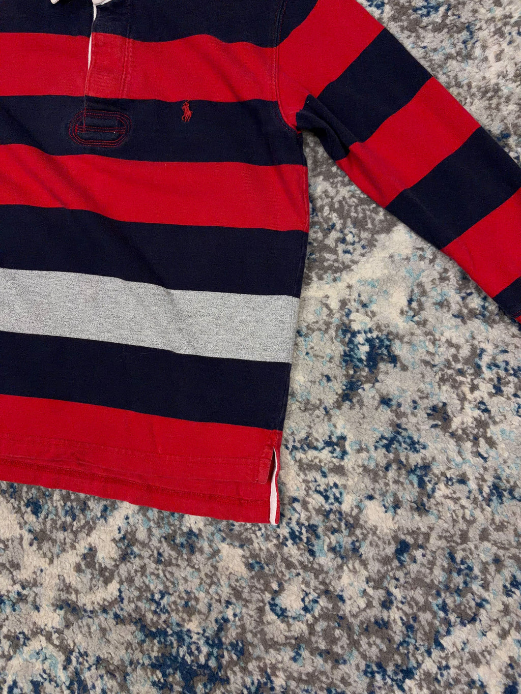 Vintage Polo Ralph Lauren Embroidered Pony 1/4 Button Up Shirt Size 7 YOUTH