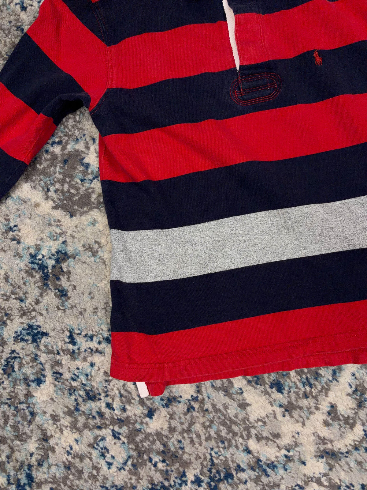 Vintage Polo Ralph Lauren Embroidered Pony 1/4 Button Up Shirt Size 7 YOUTH