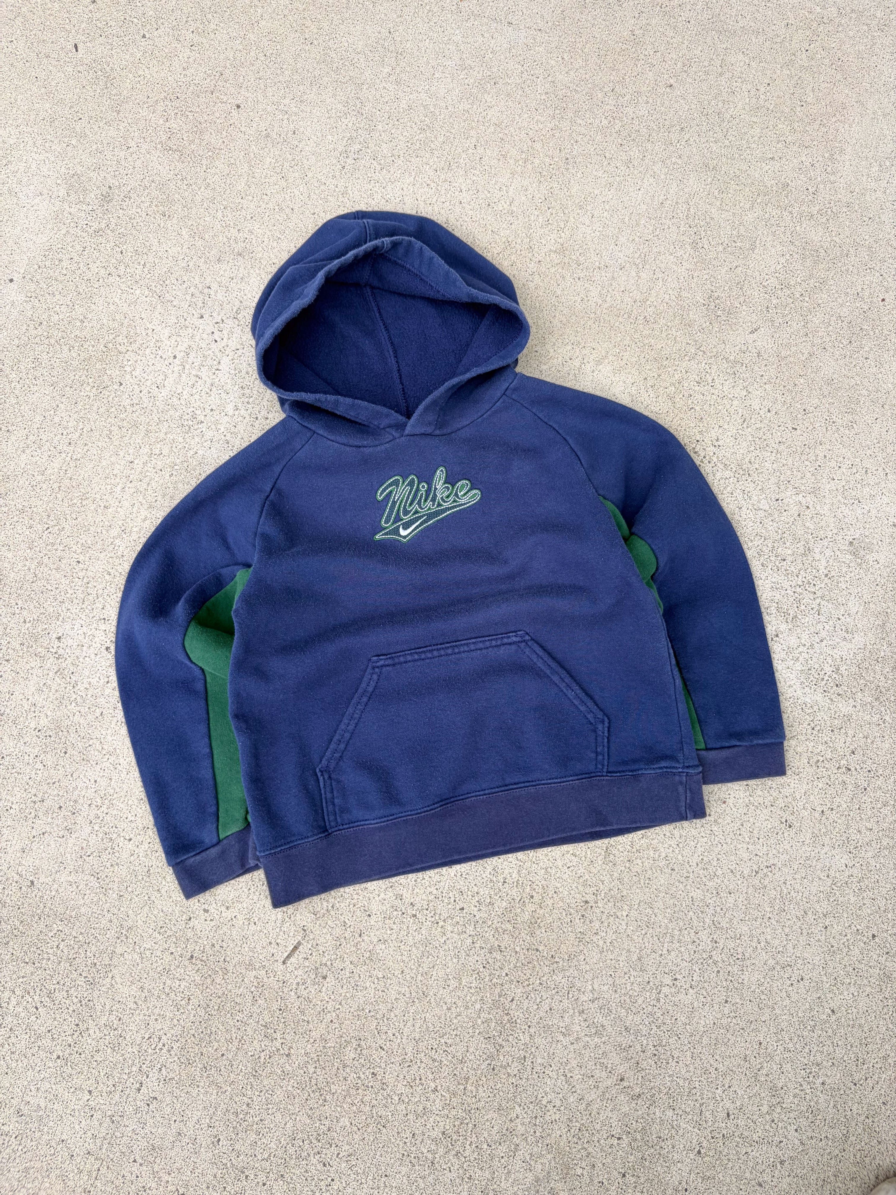 Vintage Nike Embroidered Script Spellout Hooded Sweatshirt Size YOUTH 7L