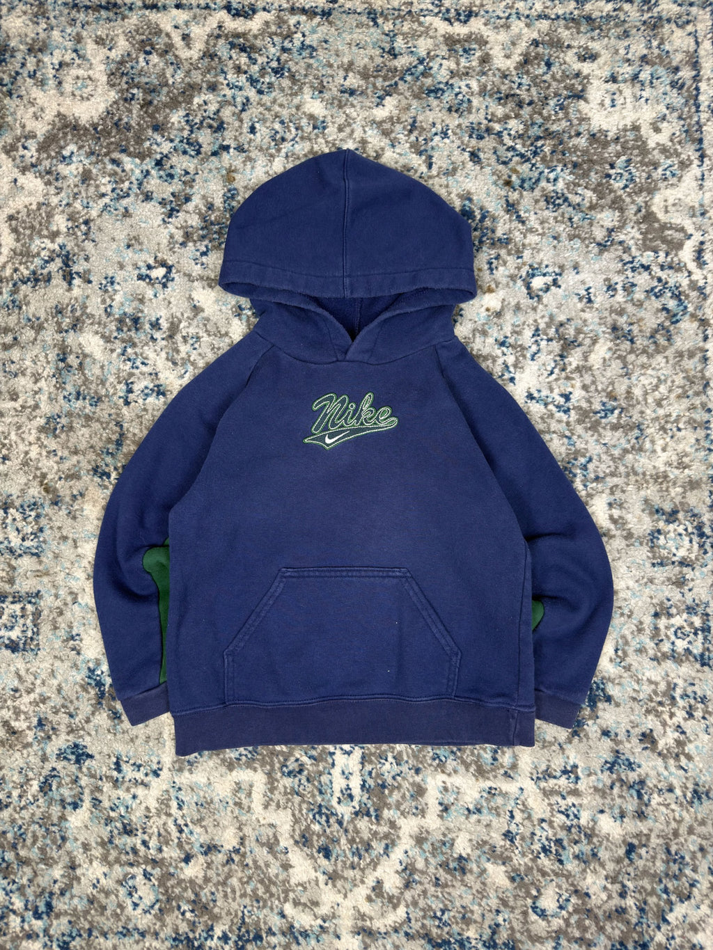 Vintage Nike Embroidered Script Spellout Hooded Sweatshirt Size YOUTH 7L