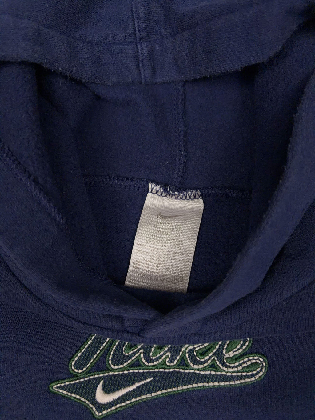 Vintage Nike Embroidered Script Spellout Hooded Sweatshirt Size YOUTH 7L