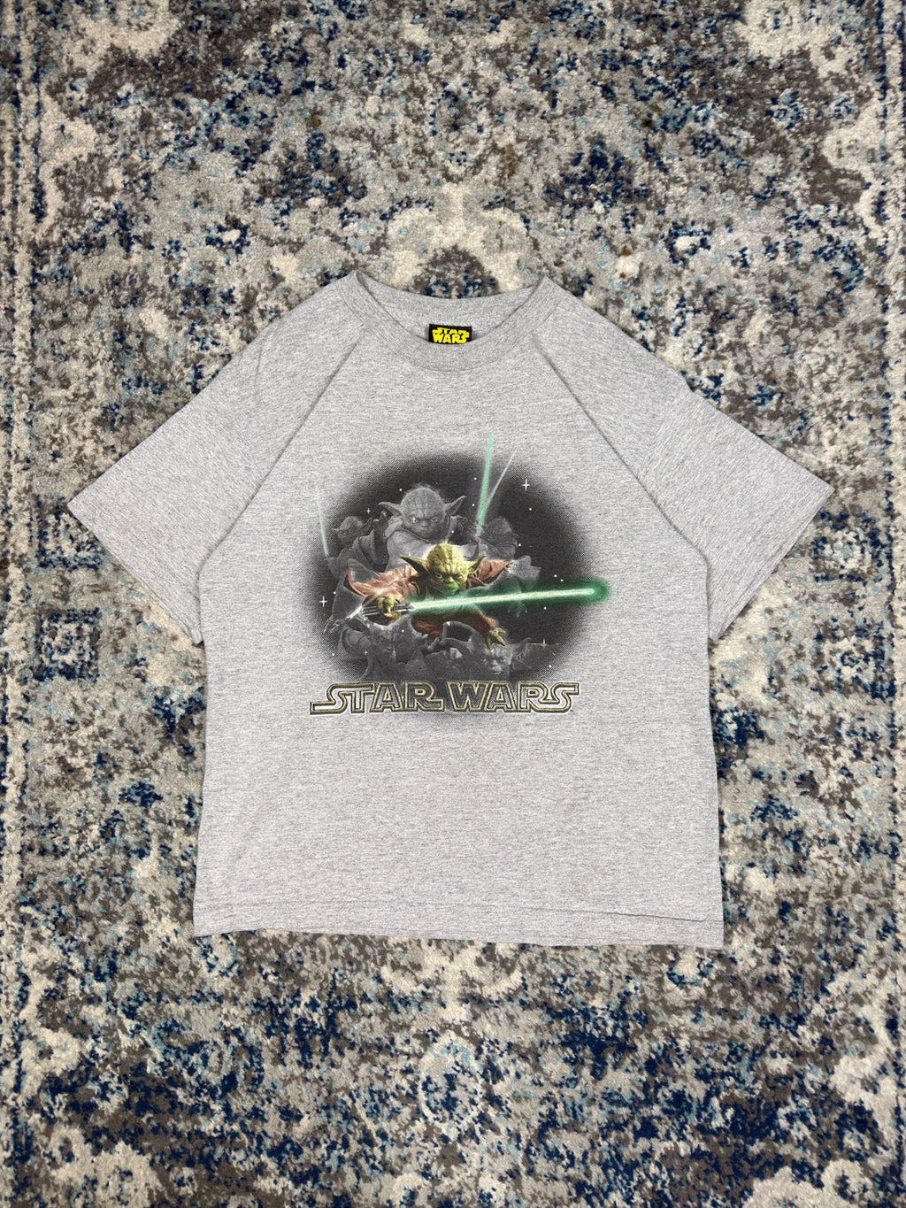 Vintage Star Wars Yoda Character Graphic Movie Promo T-Shirt Size YOUTH Large