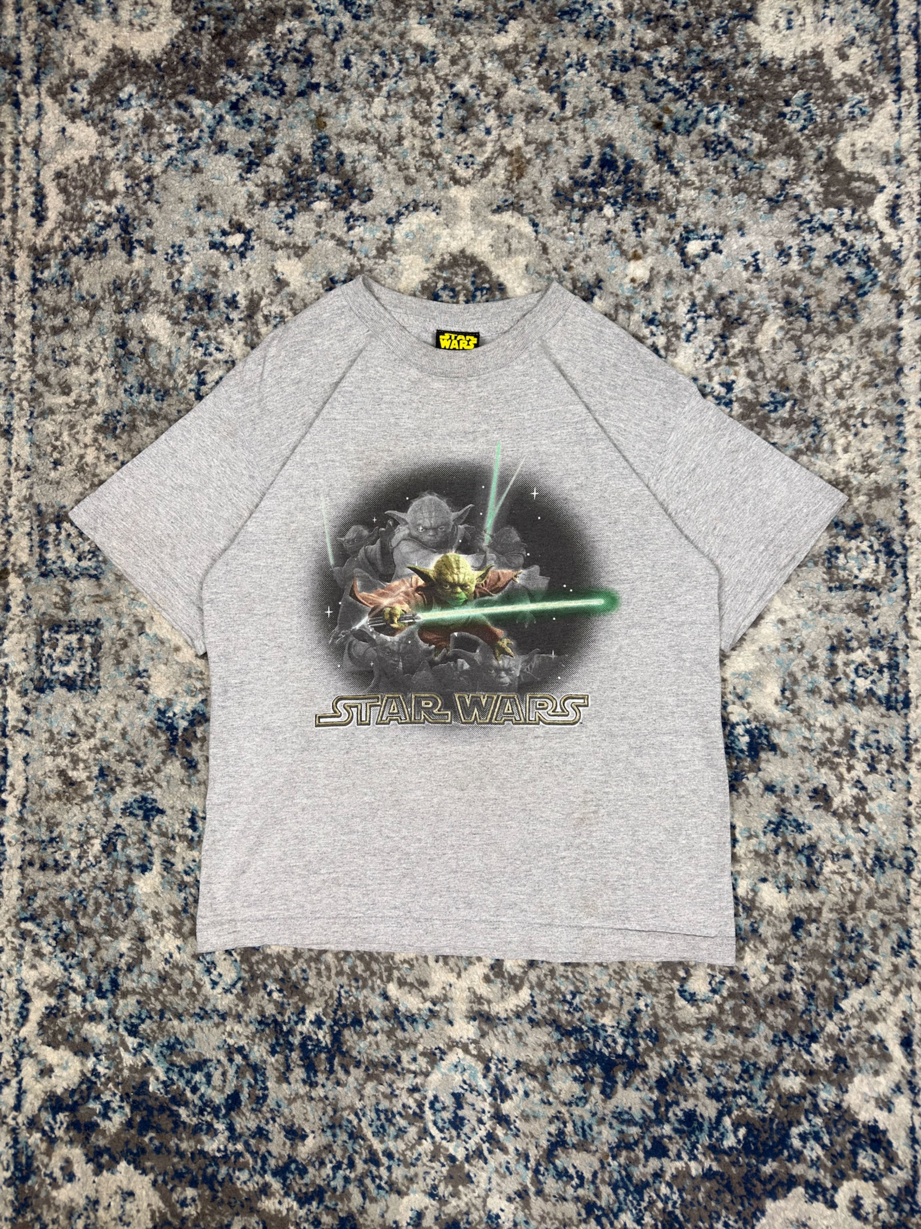 Vintage Star Wars Yoda Character Graphic Movie Promo T-Shirt Size YOUTH Large