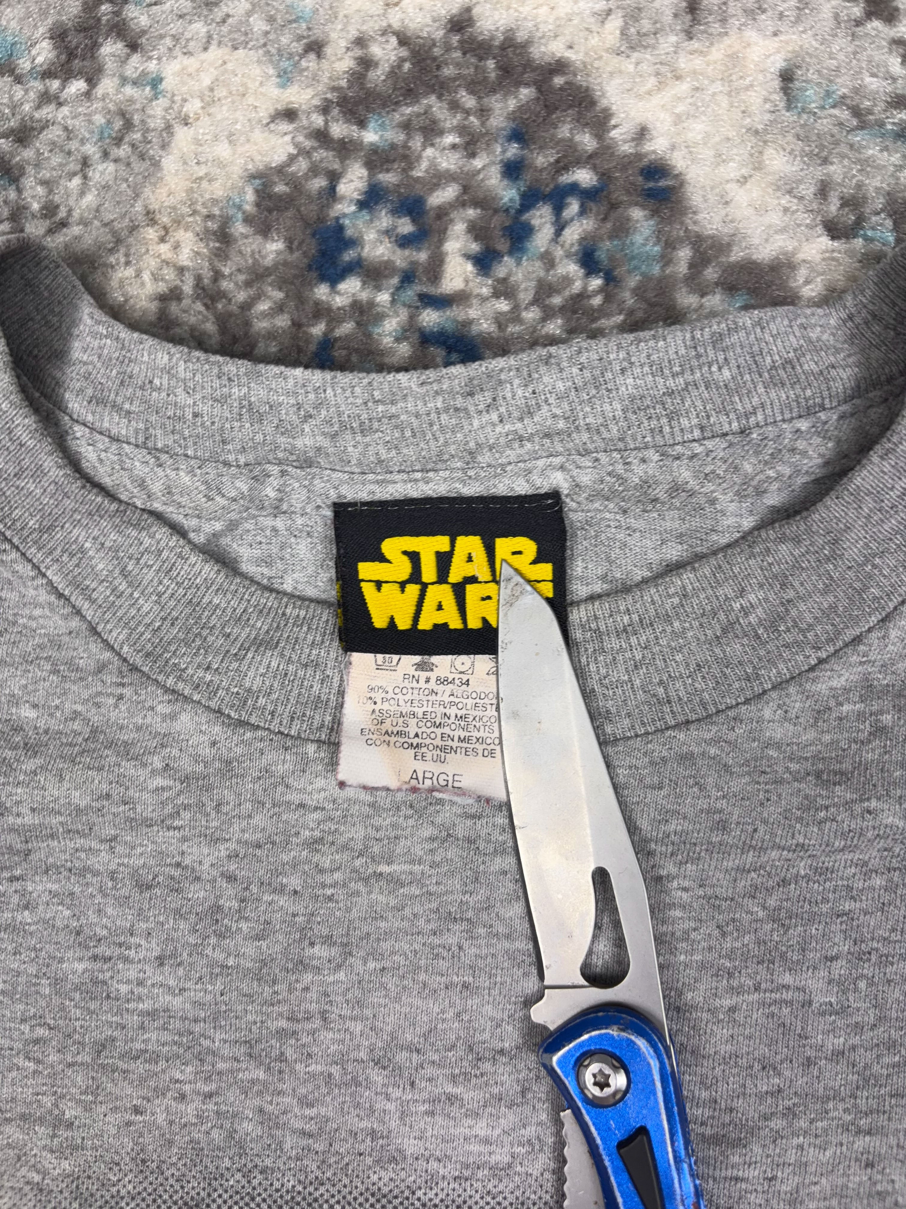 Vintage Star Wars Yoda Character Graphic Movie Promo T-Shirt Size YOUTH Large