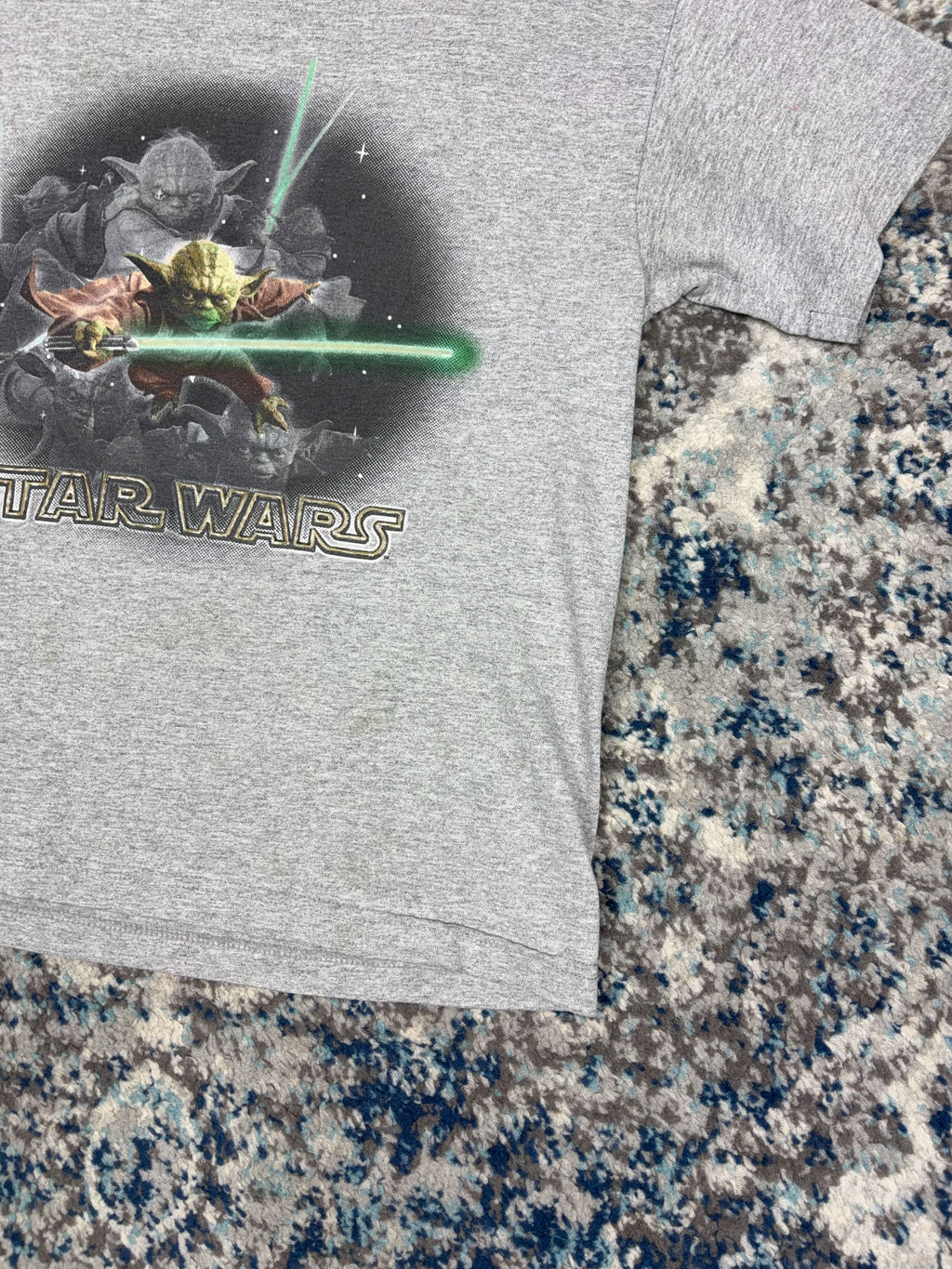 Vintage Star Wars Yoda Character Graphic Movie Promo T-Shirt Size YOUTH Large
