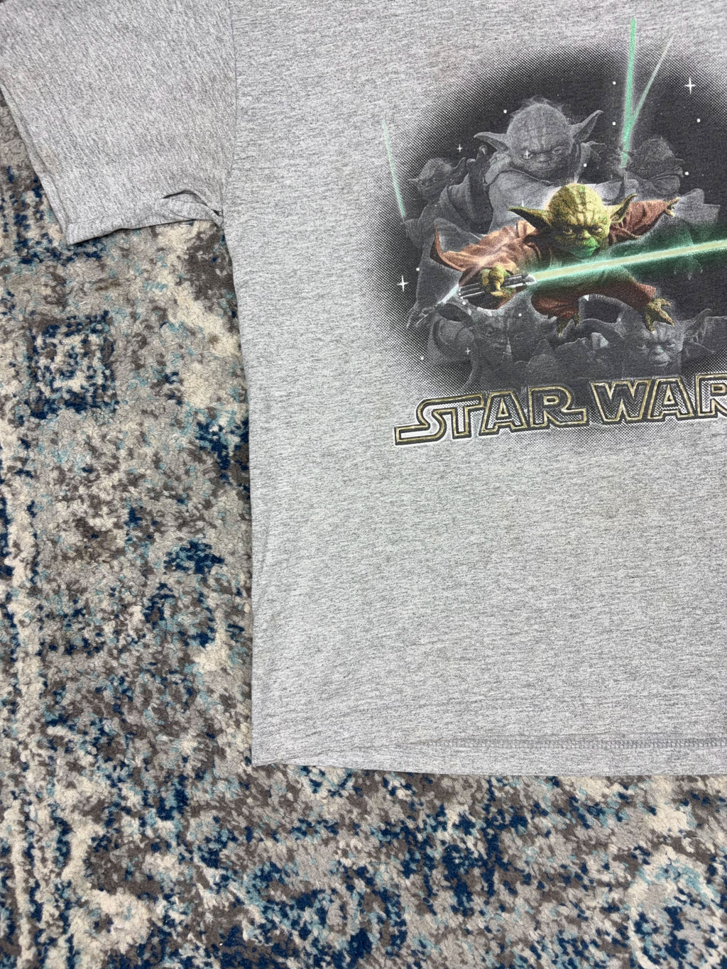 Vintage Star Wars Yoda Character Graphic Movie Promo T-Shirt Size YOUTH Large