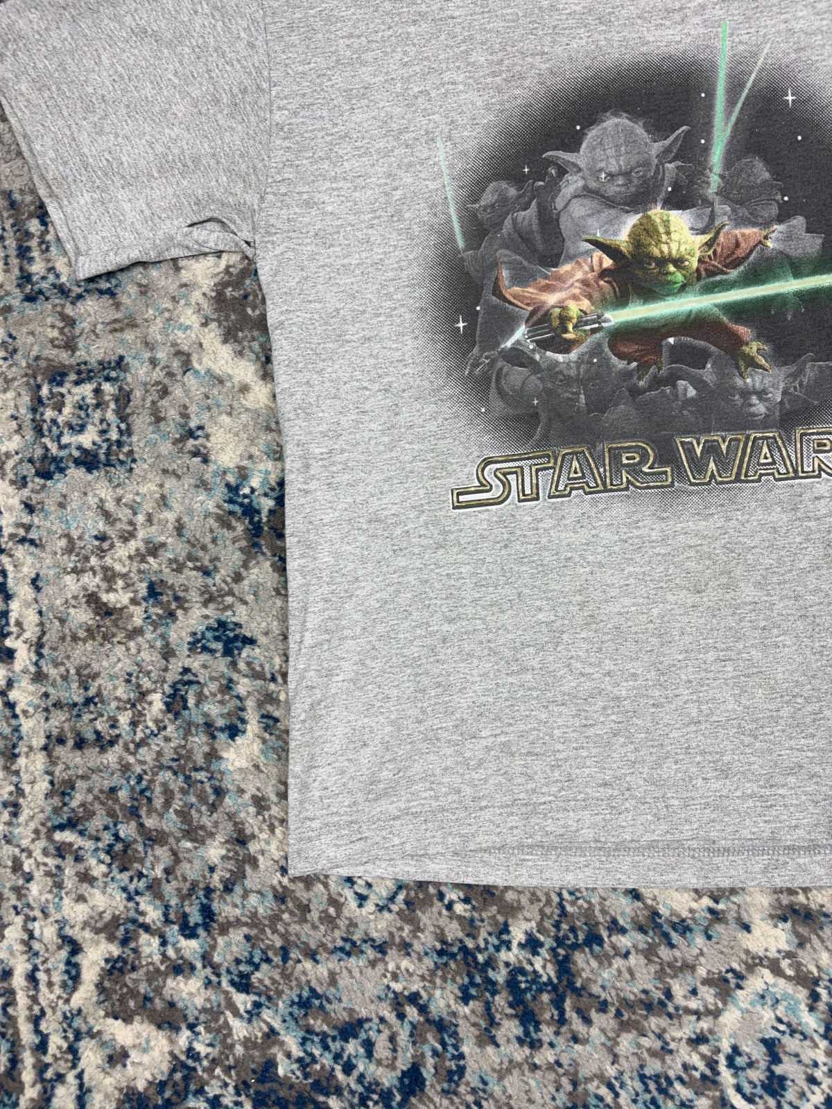 Vintage Star Wars Yoda Character Graphic Movie Promo T-Shirt Size YOUTH Large