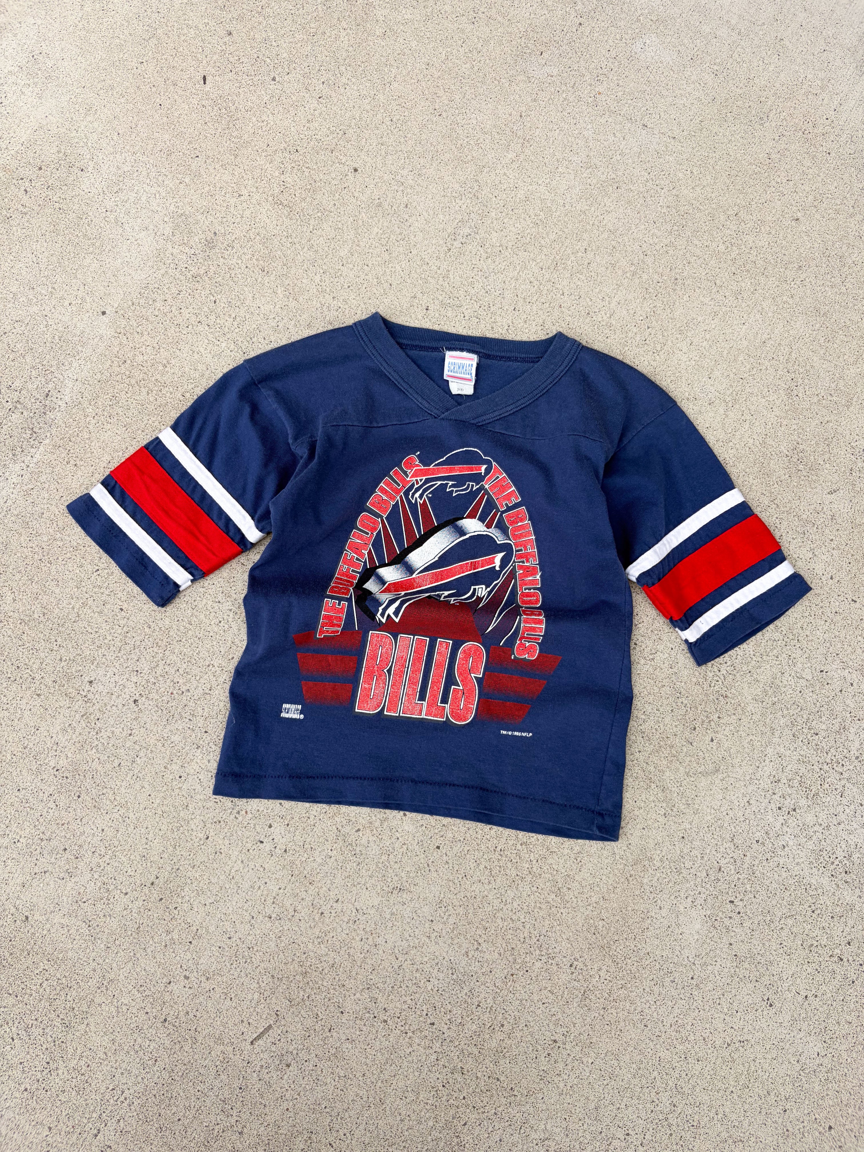 Vintage 1995 Buffalo Bills NFL Logo Graphic Jersey T-Shirt Size YOUTH S8