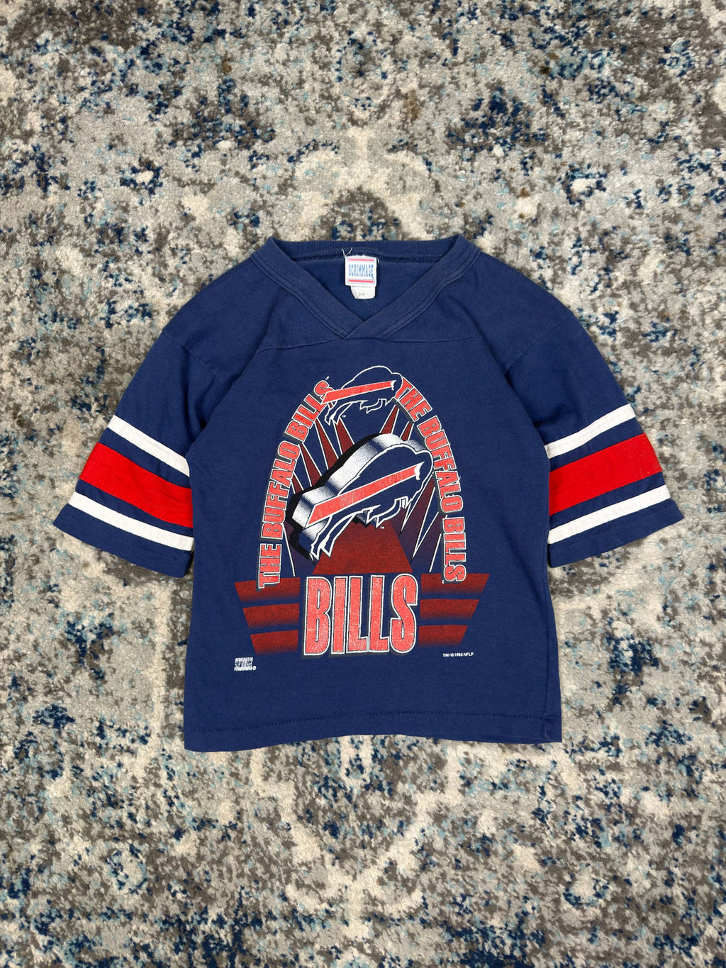 Vintage 1995 Buffalo Bills NFL Logo Graphic Jersey T-Shirt Size YOUTH S8