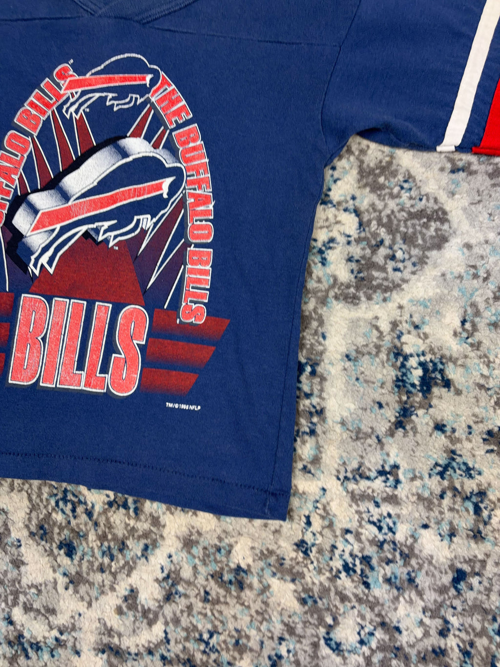 Vintage 1995 Buffalo Bills NFL Logo Graphic Jersey T-Shirt Size YOUTH S8