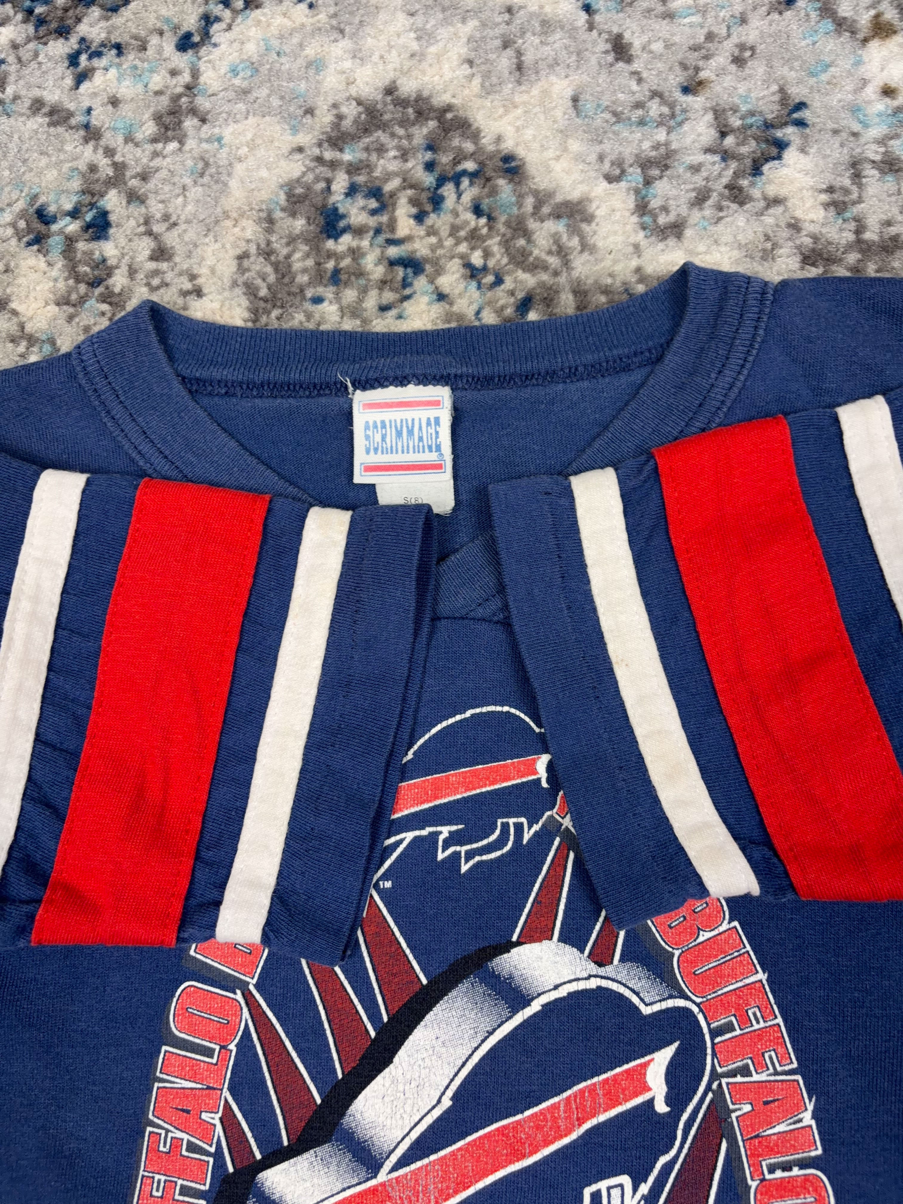 Vintage 1995 Buffalo Bills NFL Logo Graphic Jersey T-Shirt Size YOUTH S8