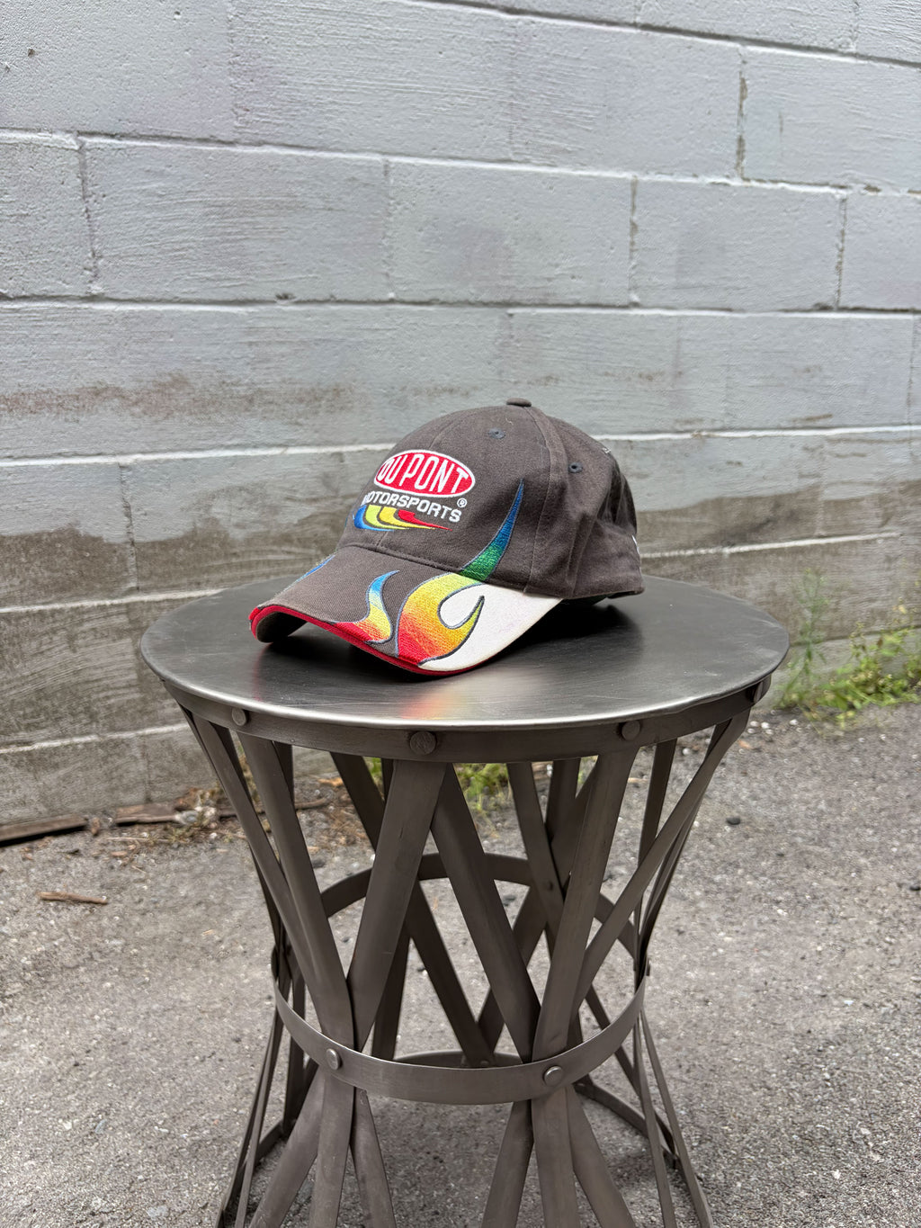 Vintage Jeff Gordon #24 Nascar Dupont Motorsports Embroidered Flame Strapback Hat OSFA