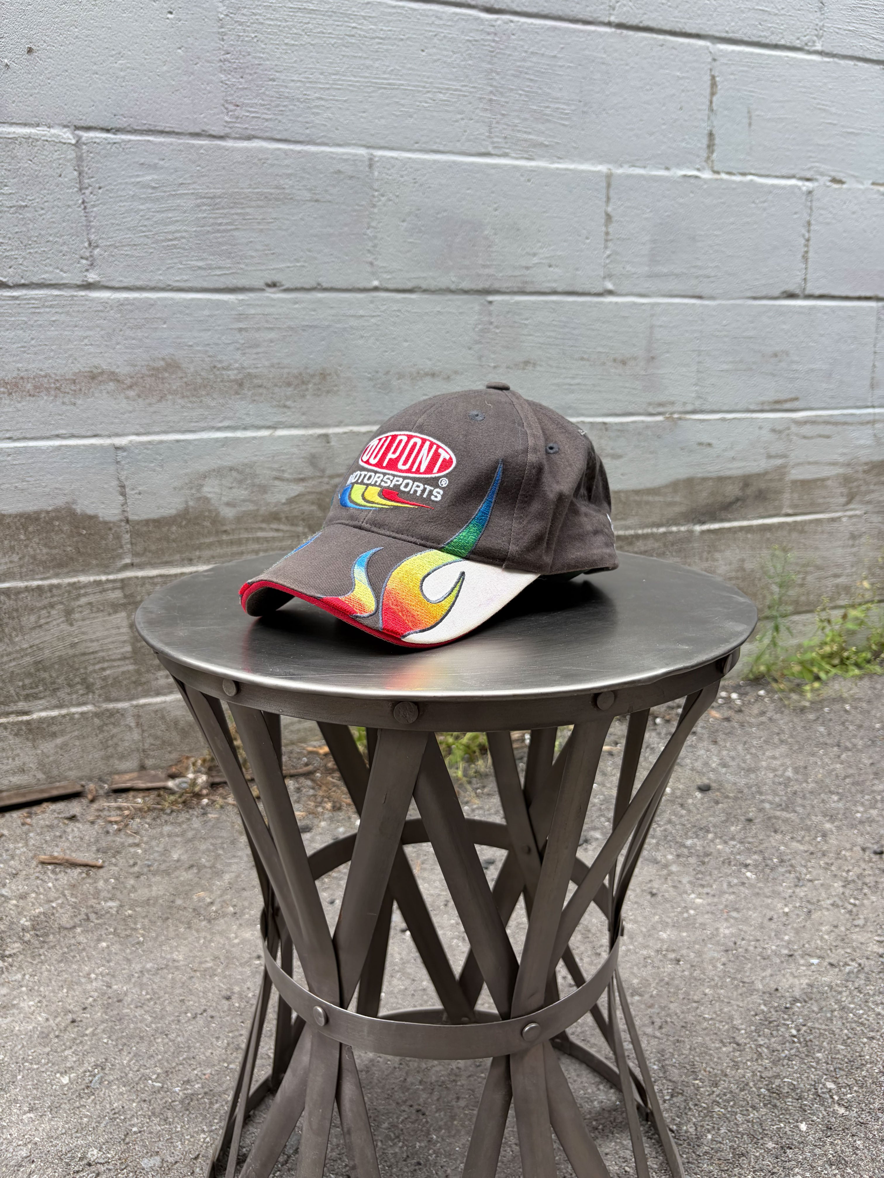 Vintage Jeff Gordon #24 Nascar Dupont Motorsports Embroidered Flame Strapback Hat OSFA