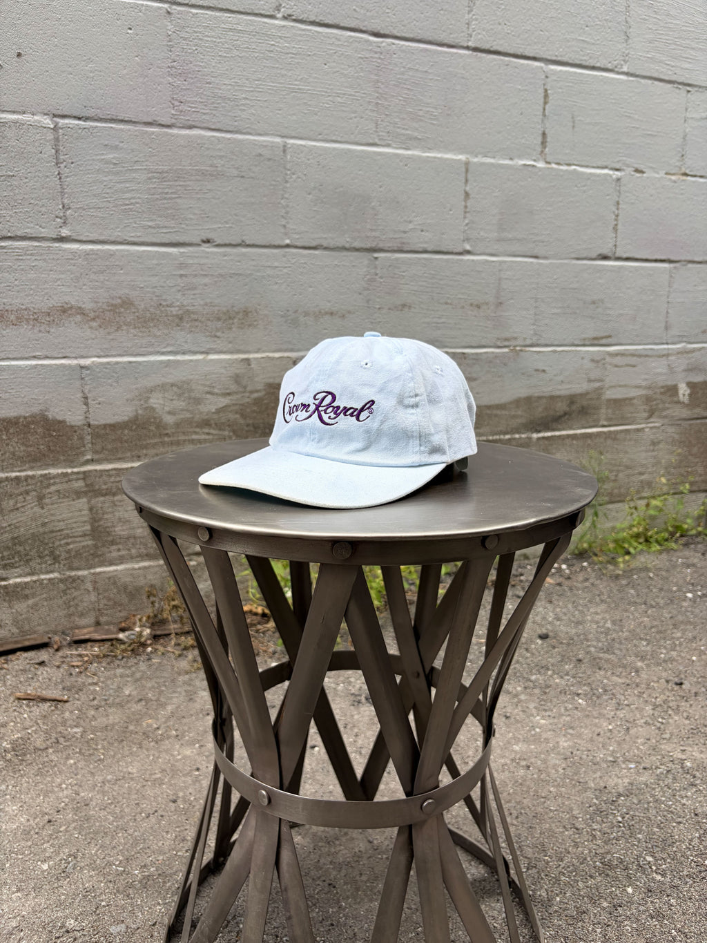 Vintage Crown Royal Embroidered Spellout Alcohol Promo Strapback Hat OSFA