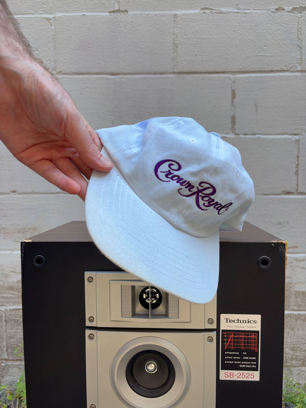 Vintage Crown Royal Embroidered Spellout Alcohol Promo Strapback Hat OSFA