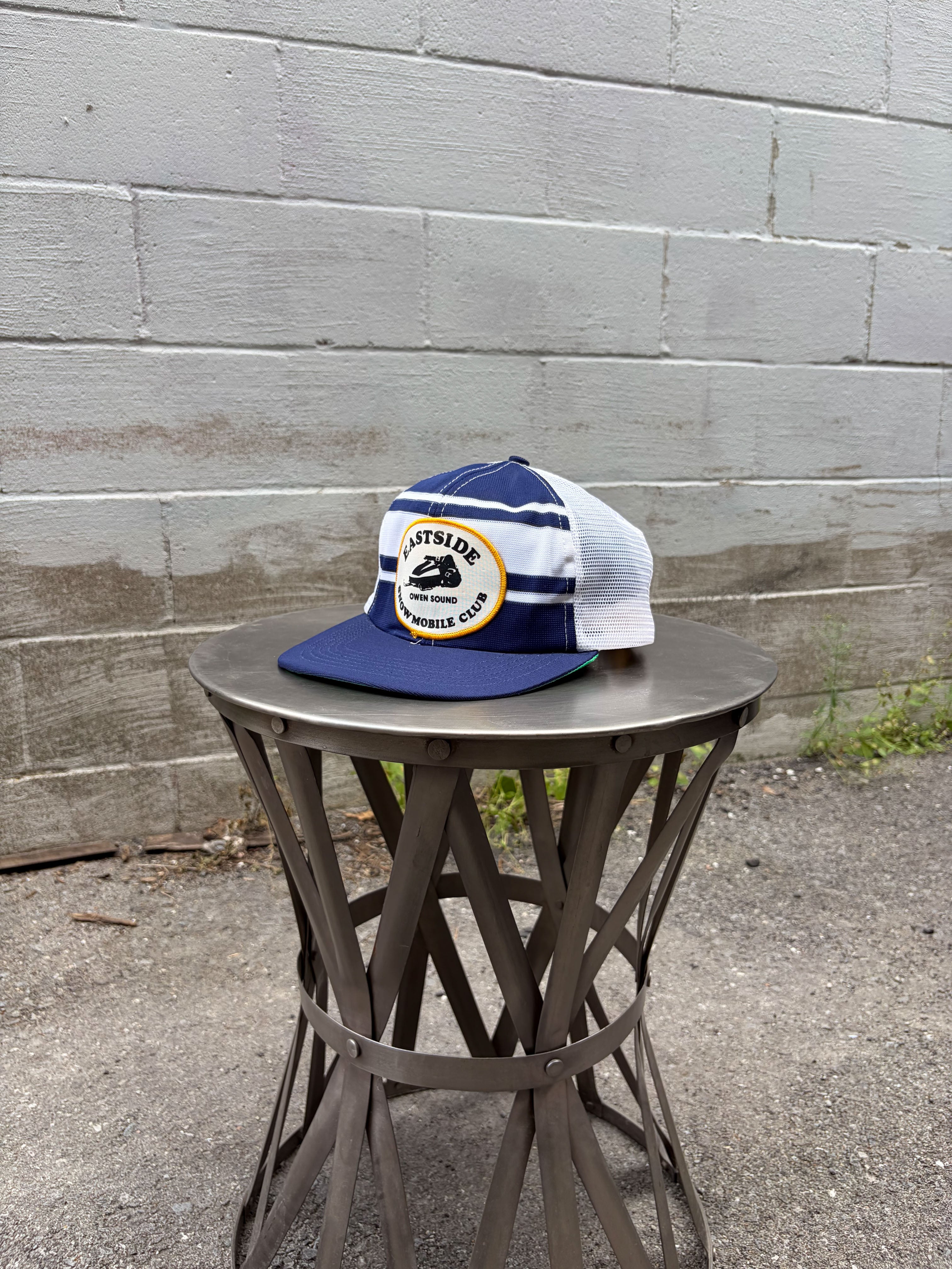 Vintage 80s/90s Eastside Snowmobile Club Embroidered Trucker Snapback Hat OSFA