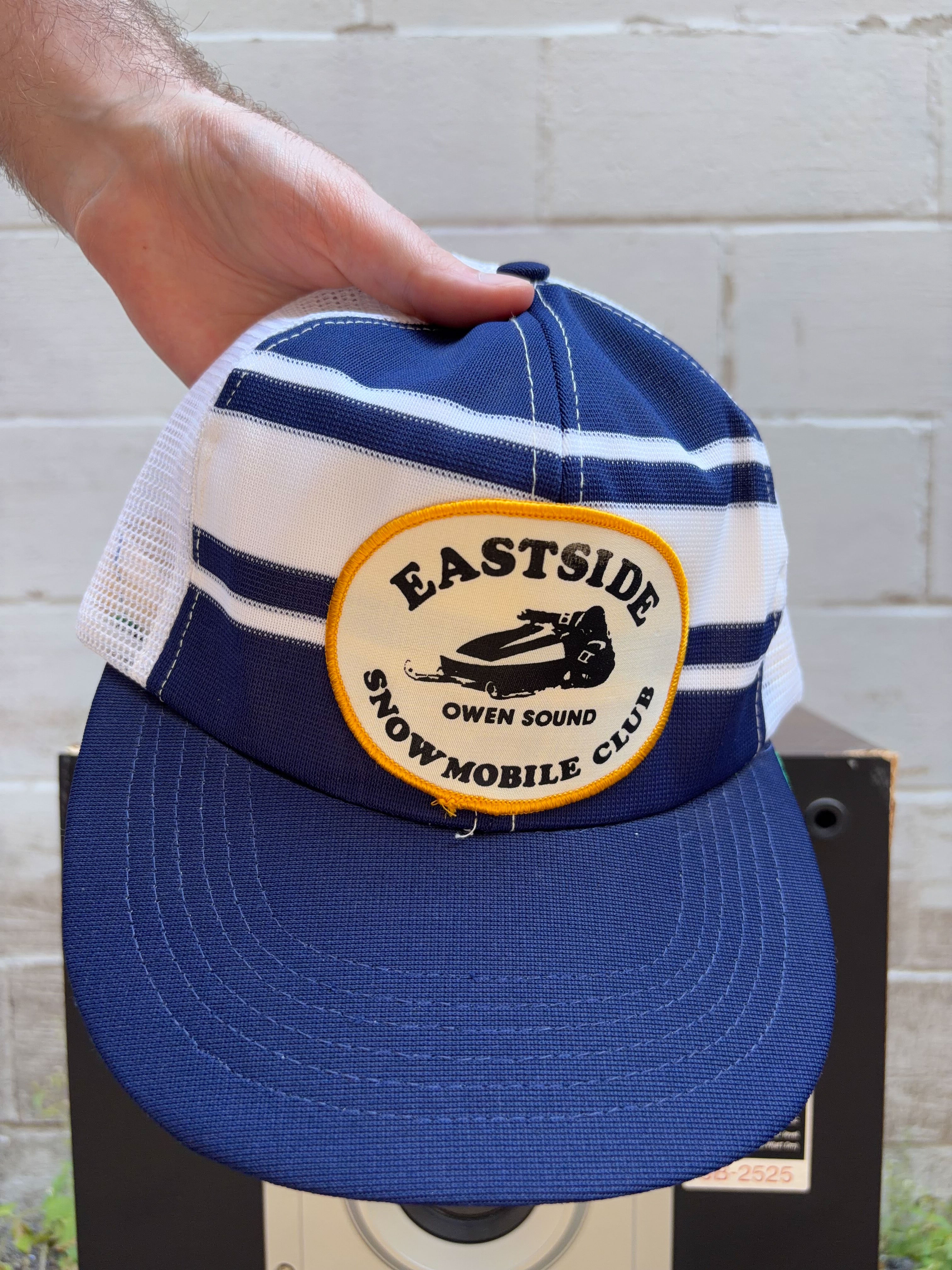 Vintage 80s/90s Eastside Snowmobile Club Embroidered Trucker Snapback Hat OSFA