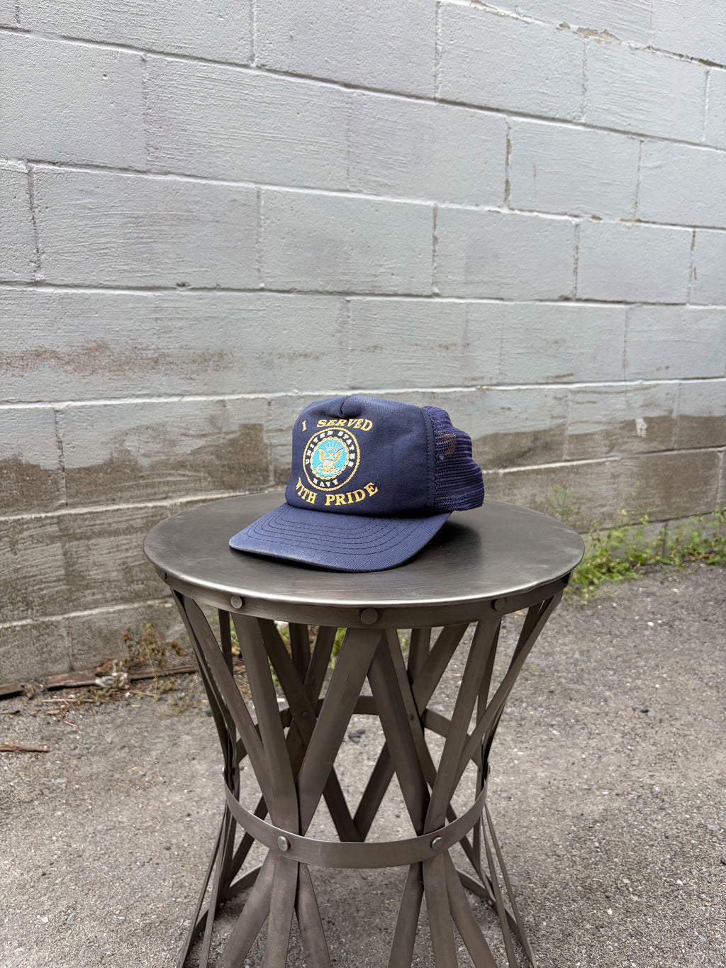 Vintage 80s/90s U.S. Navy I Served With Pride Trucker Snapback Hat OSFA