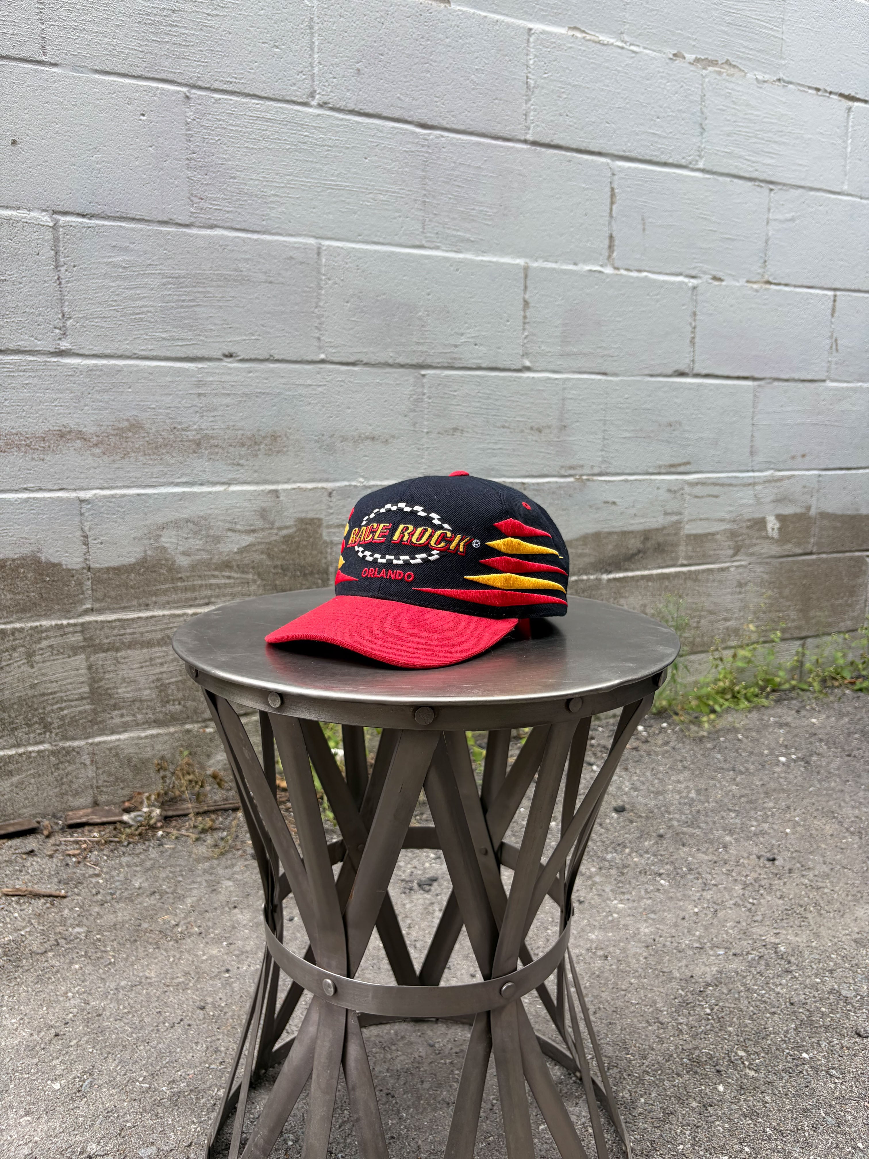 Vintage 90s Race Rock Orlando Embroidered Destination Snapback Hat OSFA