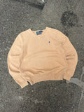 Vintage Polo Ralph Lauren Embroidered Pony V-Neck Knit Sweater Size Medium